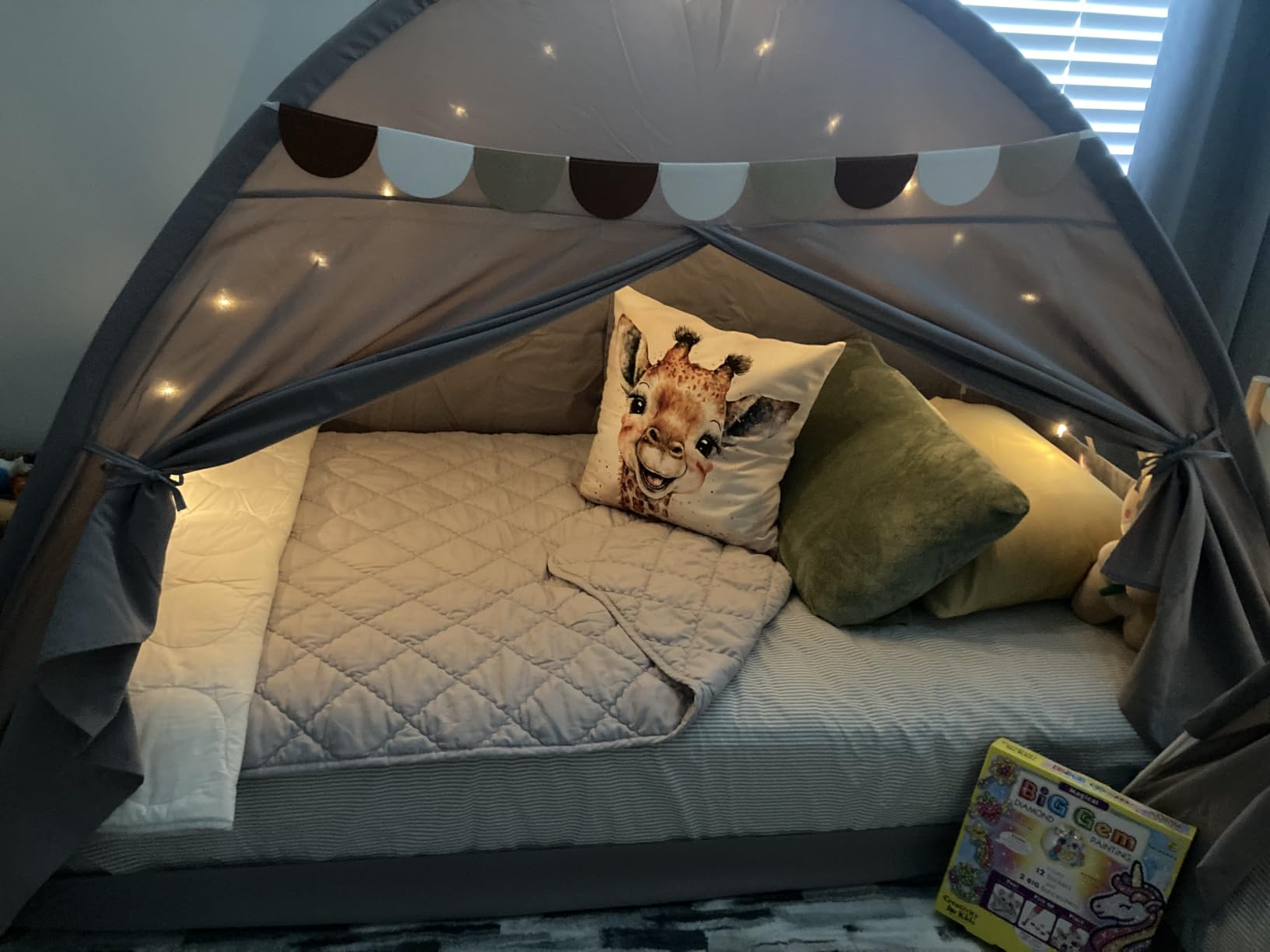 Twin Bed Toddler Canopy Tent, Kids Indoor Canopy Space Galaxy Sleep Tent customer photo 2