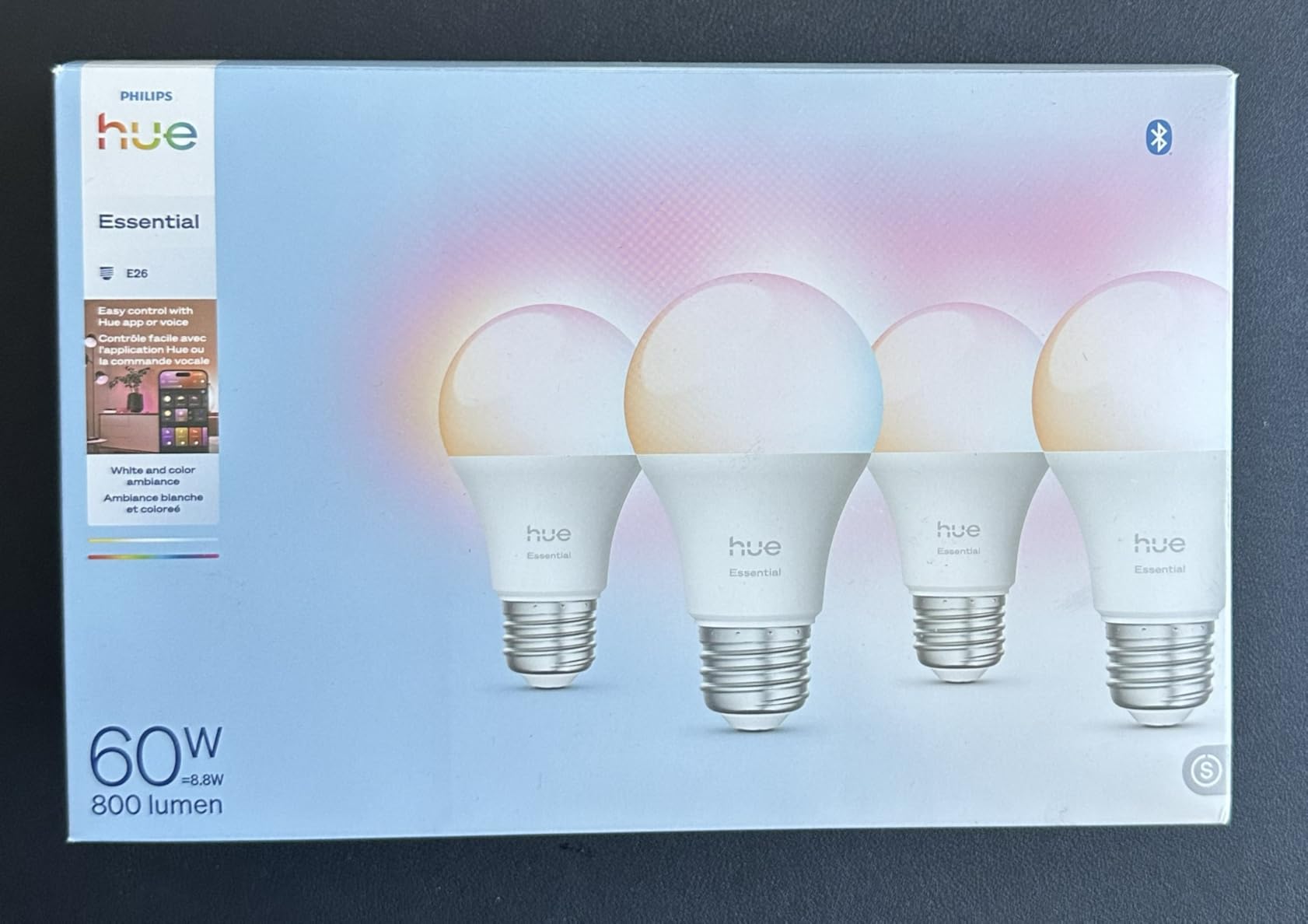 Philips Hue Essential Smart LED A19 Bulb, 4-Pack customer photo 2