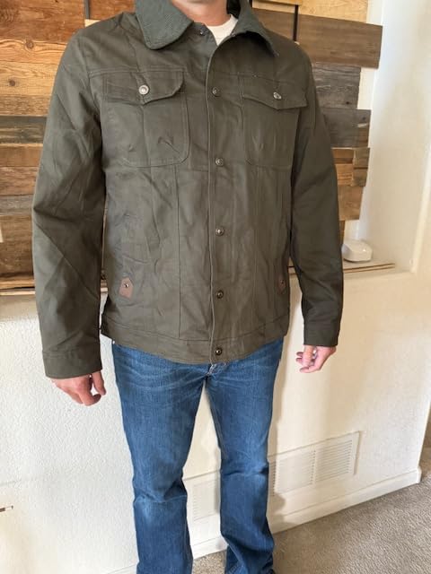 Eisctnd Men's Cotton Canvas Barn Jacket with Corduroy Collar customer photo 2