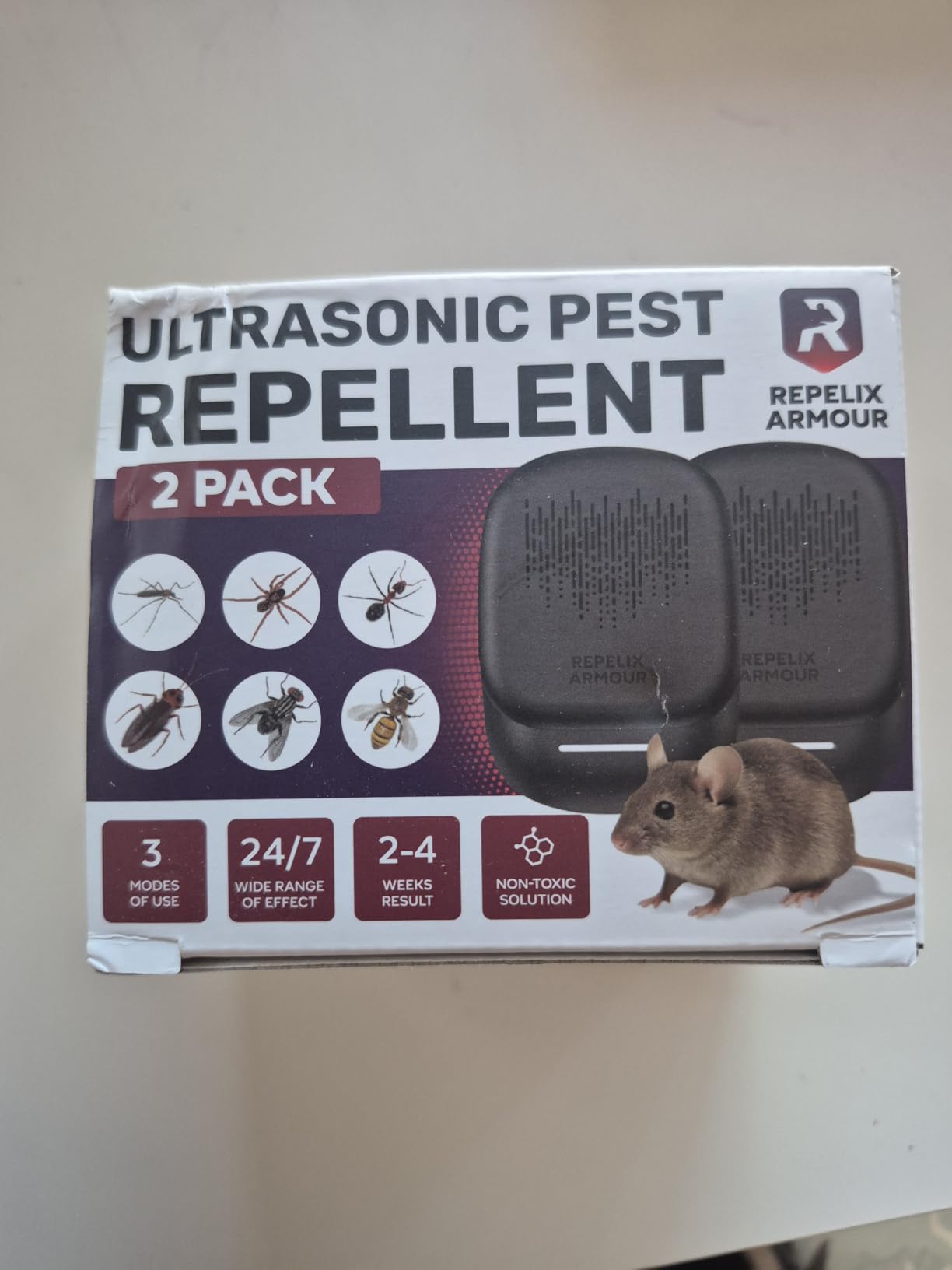 Ultrasonic Pest Repeller for Indoor Use - 2 Pack - Covers Up to 1,500 sq ft per Device - 3 Modes Mouse Repellent - Rodent Repellent – Helps Repel Rats, Spiders, Mosquitoes, Ants & Household Insects customer photo 2