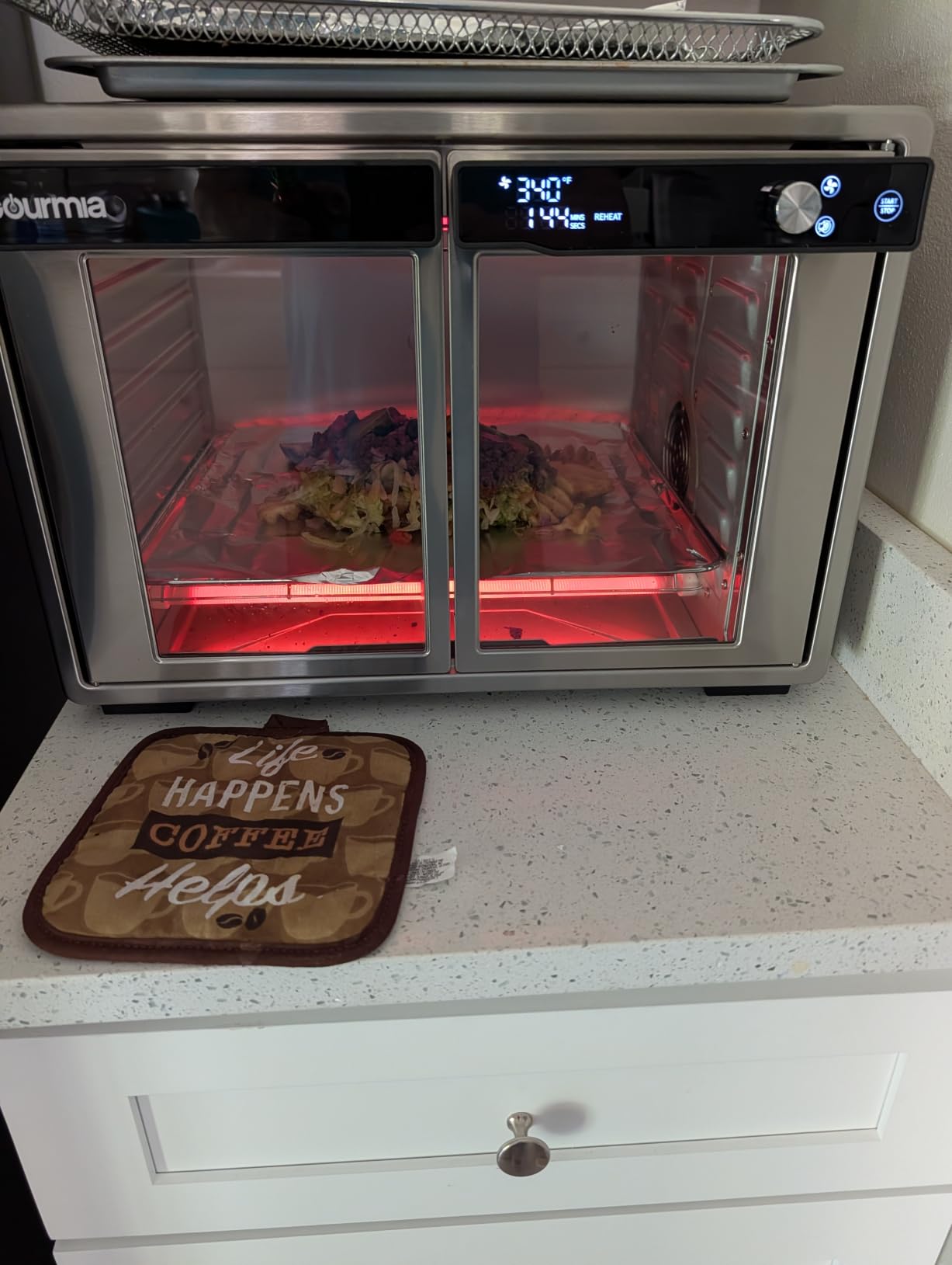 Gourmia French Door Digital Air Fryer Oven - XL 25QT Capacity, 12 Presets, FryForce 360° Tech, Dehydrate, Proof, Slow Cook, Fits 13” Pizza, 1700W, Stainless Steel customer photo 1