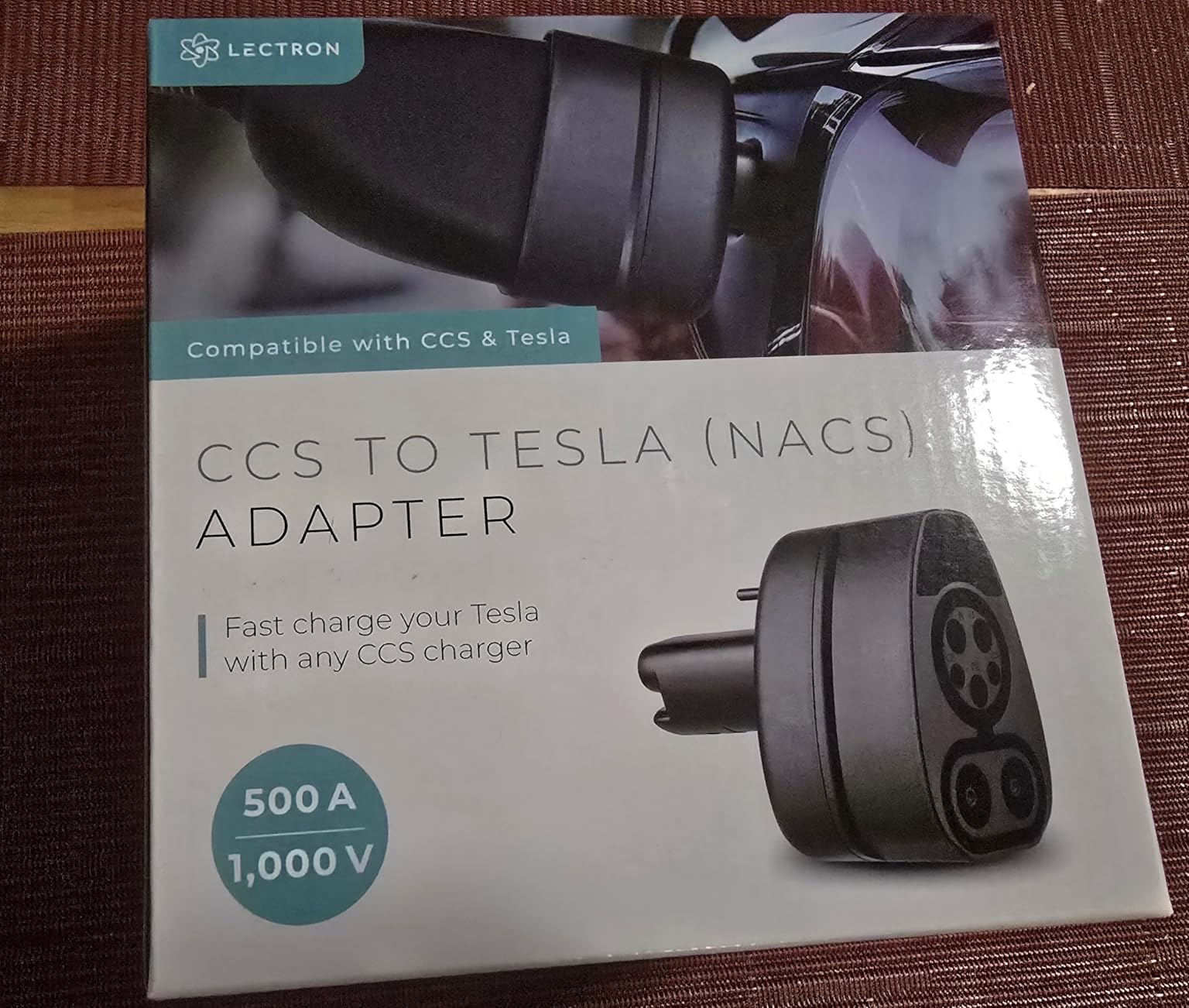 Lectron CCS to NACS Adapter for Tesla Model S, 3, X, Y & All NACS EVs (500A / 1,000V) - UL 2252 Certified CCS1 Fast Charger Adapter - Not Compatible with Cybertruck (Black) customer photo 2