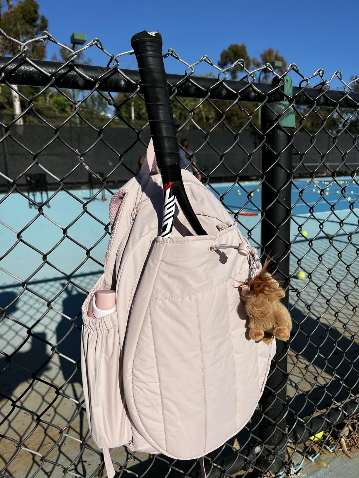 BAGSMART Tennis Gym Bag for Women, Quilted Pickleball 15.6 Laptop Backpack | Fits 2 Rackets or Paddles, 15.6 inch Laptop, Ventilated Shoe Compartment, 40oz Water Bottle Tumbler Holder, Wet & Dry Pocket customer photo 2
