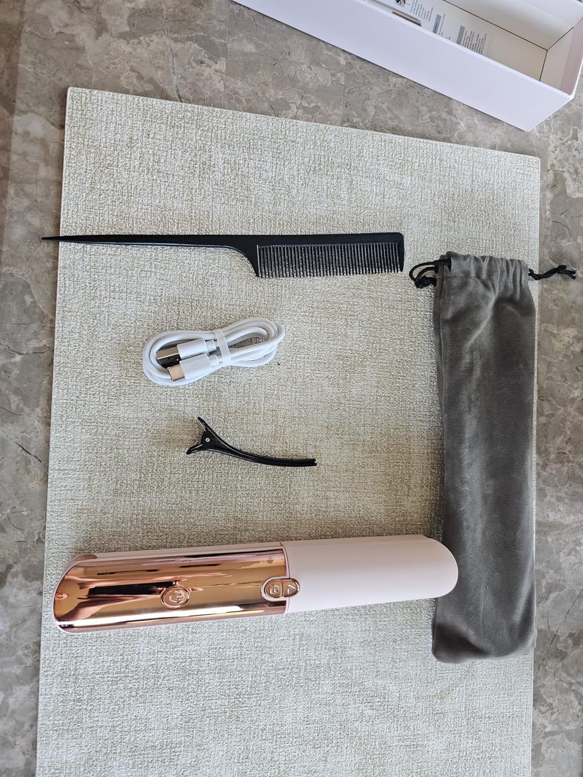 CHIKYO Cordless 2 in 1 Hair Straightener Portable On-The-Go Curling Iron, Portable Power Bank, 7 Temps, LED Display, Rechargeable Mini Flat Iron for Travel, 5000mAh Battery, Pink customer photo 1