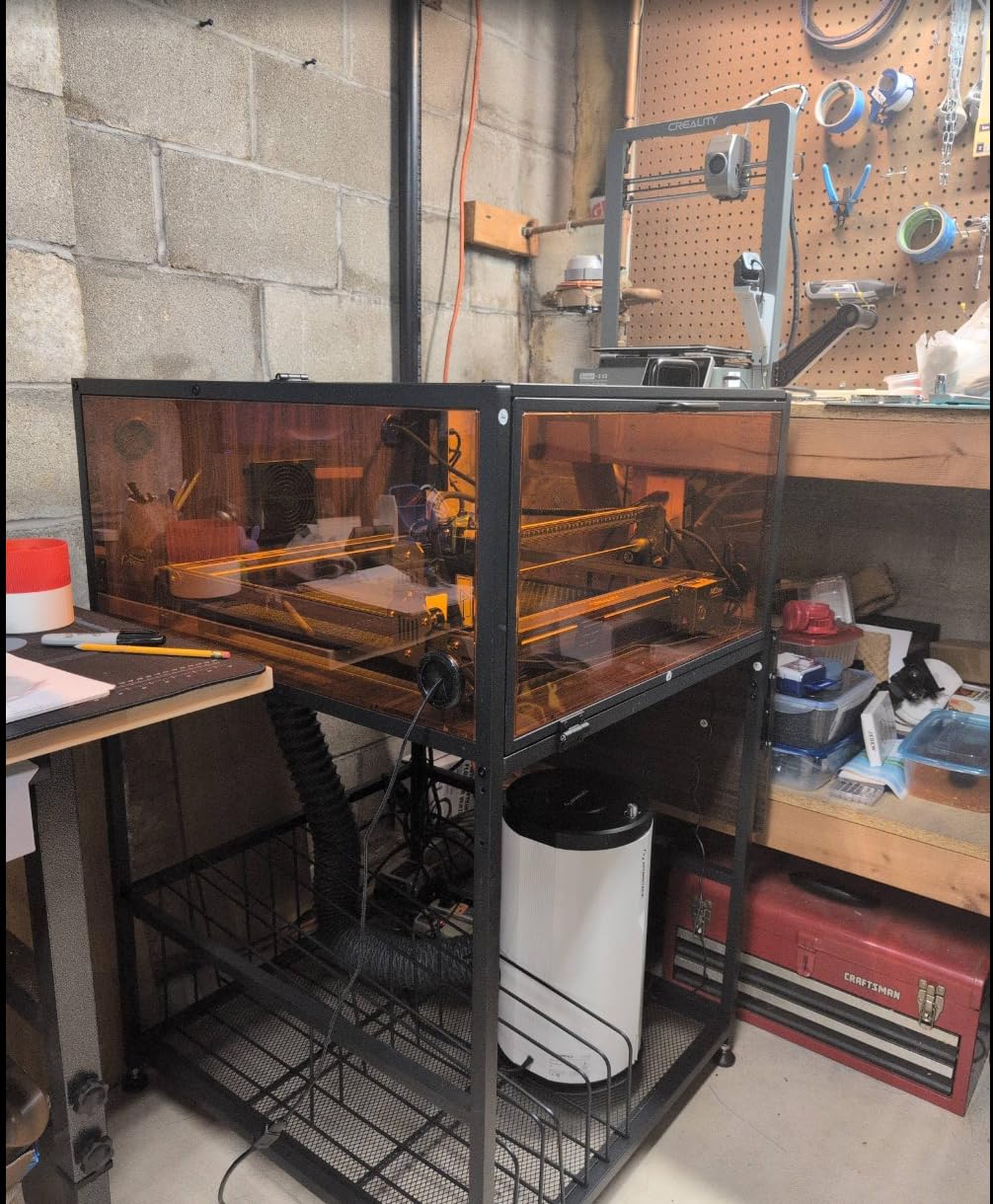 Crafit Laser Engraver Enclosure Cabinet with Exhaust & Light Filtering customer photo 2