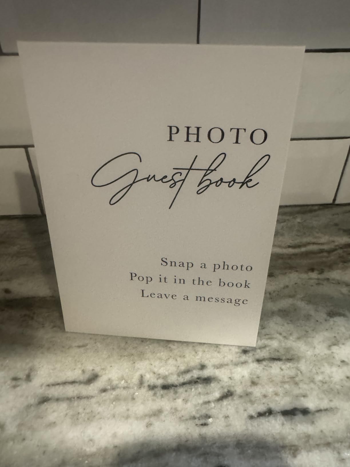 Real Linen Guest Book Set - 11.5 x 8.5 Embossed Guestbook for Weddings, Showers, Events, Blank & Lined, Comes with Sign, Pen, Box and Photo Sleeves, 120 Pages (Leaf) customer photo 2