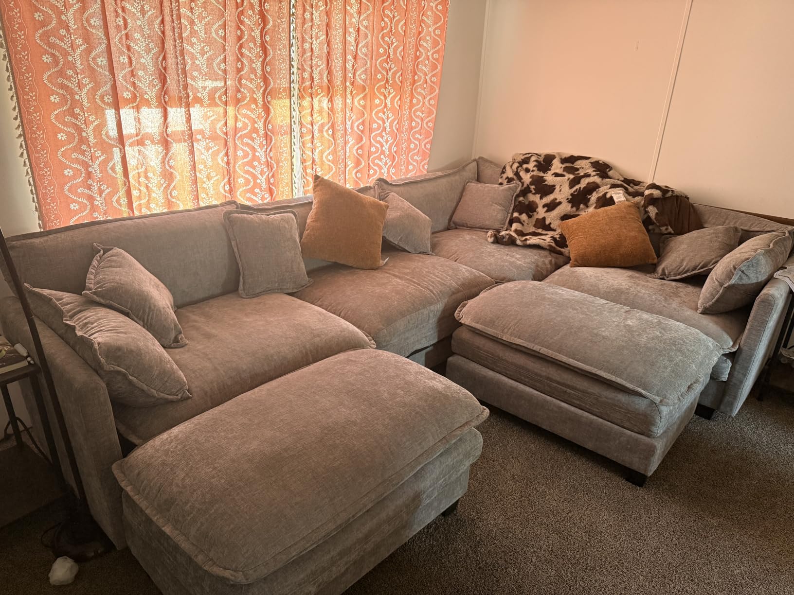 Hanherry Modular Sectional Sofa,Cloud Couch for Living Room,Modern Deep Seat Sofa Chenille Fabric Comfy Couches with Throw Pillows & Movable Ottoman for Apartment customer photo 2