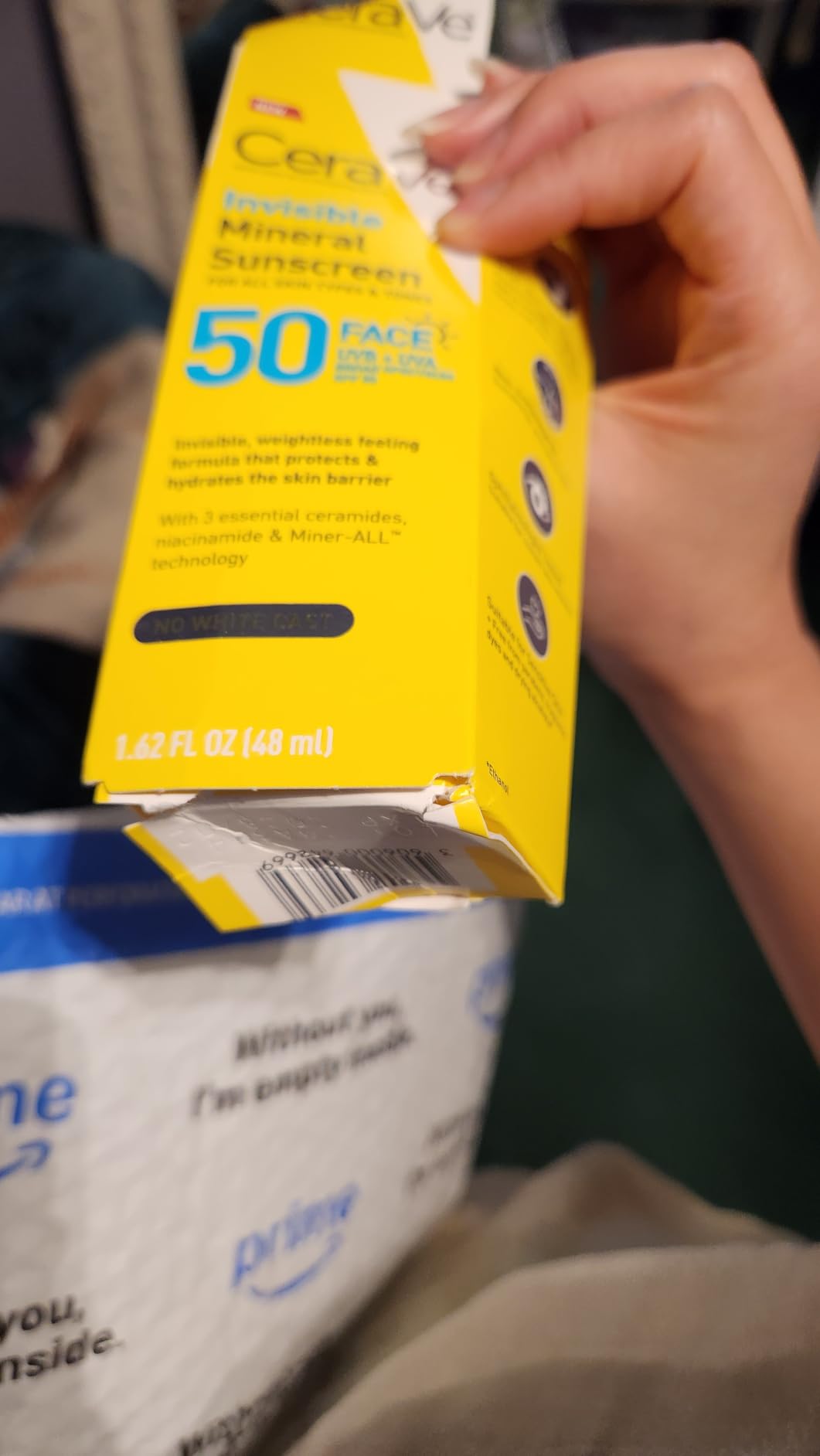 CeraVe Invisible Mineral Sunscreen SPF 50, Face Sunscreen, Travel Size | Skin Care, Sunscreen for Sensitive Skin, Zinc Oxide, Titanium Dioxide, Vitamin E, Niacinamide, Ceramides, Oil Free customer photo 1