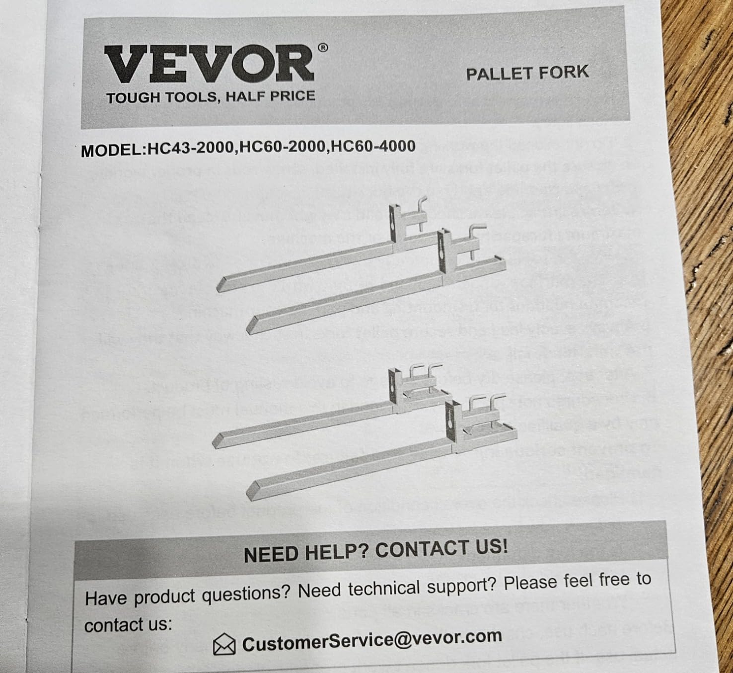 VEVOR Pallet Forks, 2000 lbs Clamp on Pallet Forks, 60-Inch Total Length Heavy-Duty Tractor Fork with Adjustable Stabilizer Bar for Tractor Attachments, Loader Bucket, and Skid Steer, Black customer photo 1