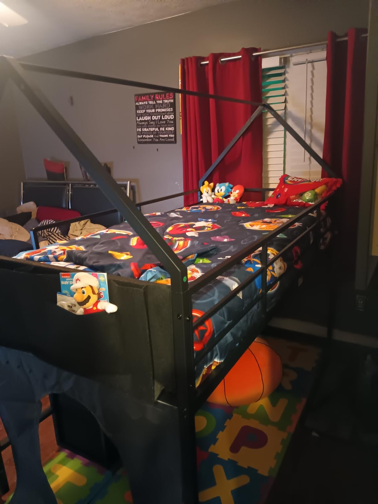 BTHFST Low Loft Bed Twin Size with 8 Storage Drawers, LED House Loft Bed customer photo 1