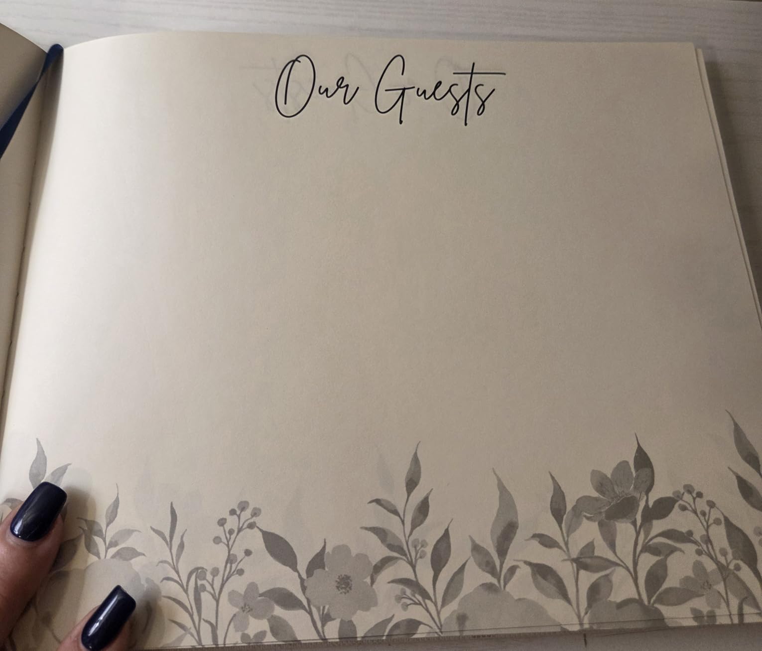 Linen Floral Embroidered Photo Wedding Guest Book - Dusty Blue Guestbook | 160 Thick Decorative Pages for Photos & Notes as Keepsake for Weddings, Bridal, Baby Showers, Parties, & Receptions customer photo 1