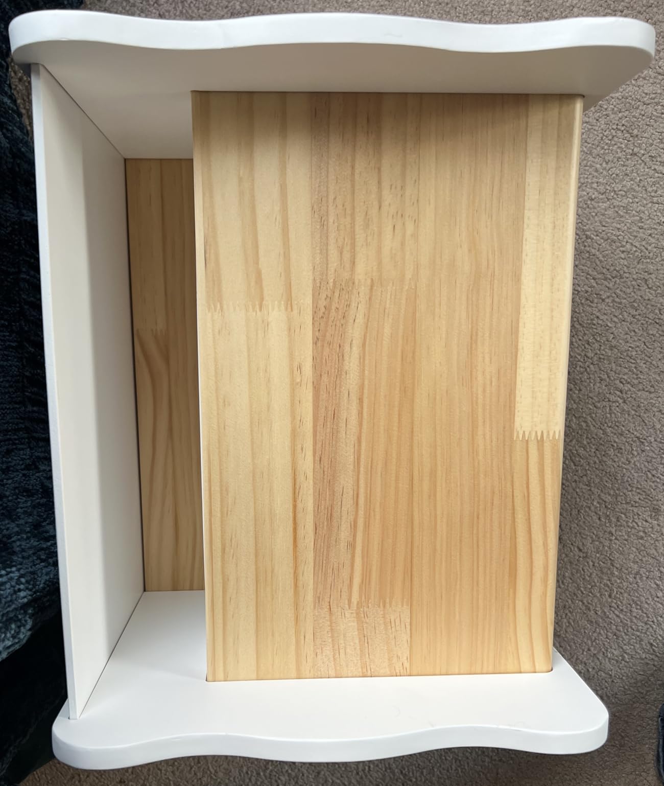 Ocodile Kids Nightstand for Floor Beds, Solid Wood Small Bedside Table with Book Pocket, Low Tiny Nightstand for Nursery, Toddler & Kids Room, Montessori Style Side Table - Varnished customer photo 1