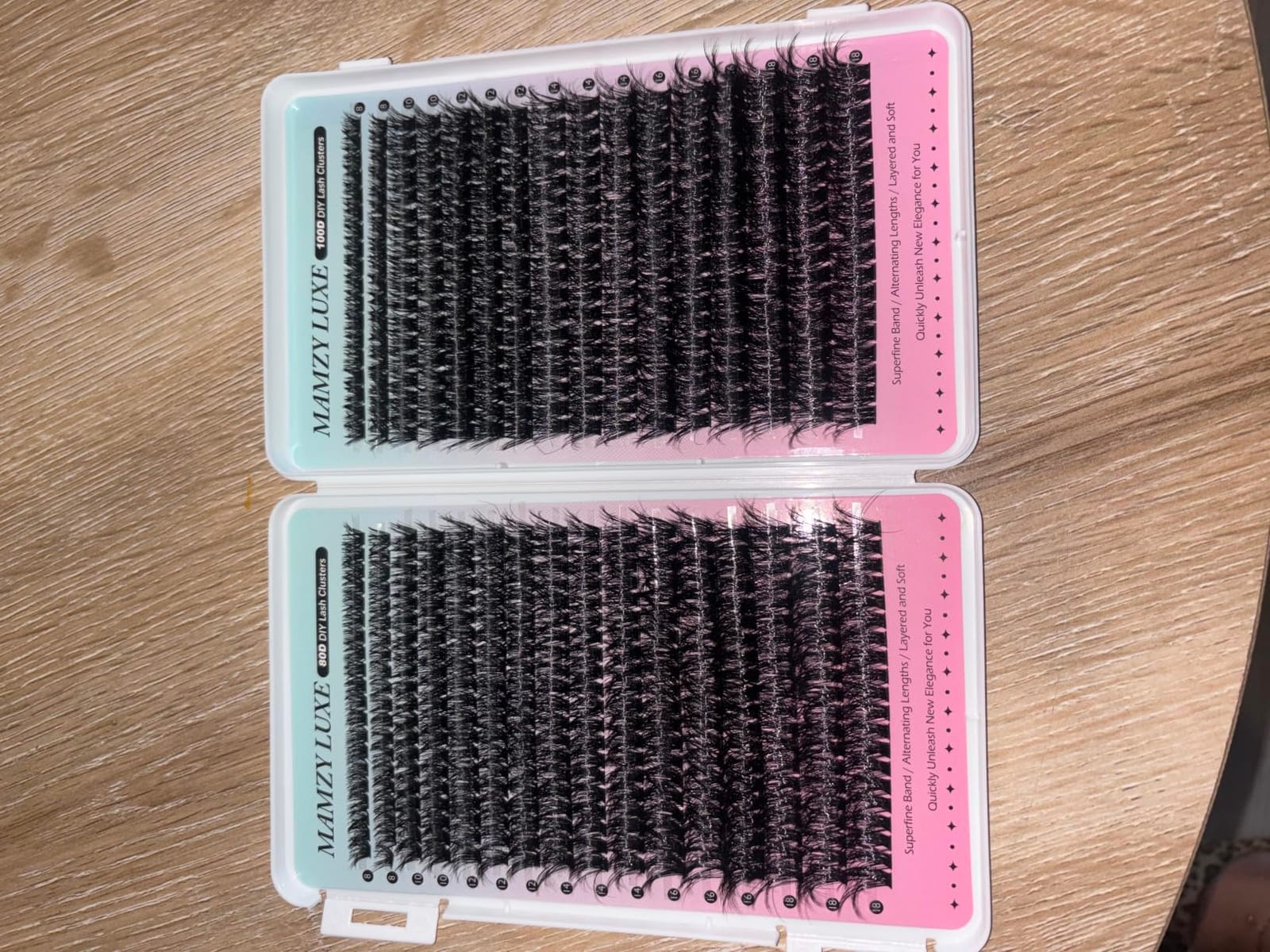 Lash Clusters Kit 708Pcs Individual Cluster Lash Extensions Kit 30D+40D+50D+60D+80D+100D Wispy Eyelash Clusters with Lash Bond and Seal and Tweezers 10-16mm 6 Styles Mix Lashes Clusters Kit customer photo 2