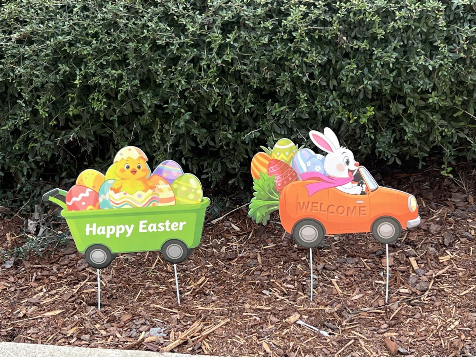 6-Piece Easter Bunny Yard Signs with Stakes - 6 Assorted Cute Rabbit Designs 13.8 Inches Tall Outdoor Lawn Decorations for Easter Egg Hunts, Spring Garden Parties, and Yard Displays customer photo 2