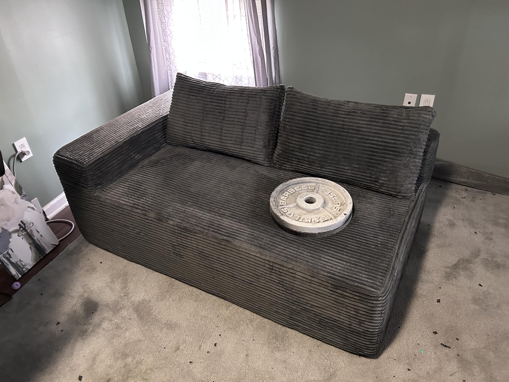 Mangodan Cloud Sectional Sofa, Boneless Couch for Living Room, Dark Grey customer photo 2