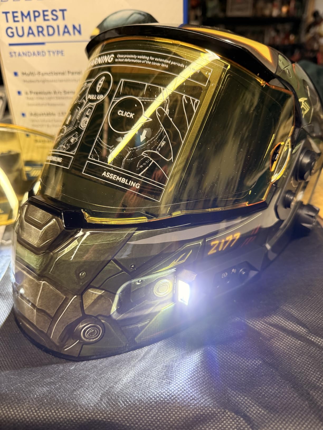 ANDELI Auto Darkening Welding Helmet 2 LED Lights Internal Digital Control customer photo 2