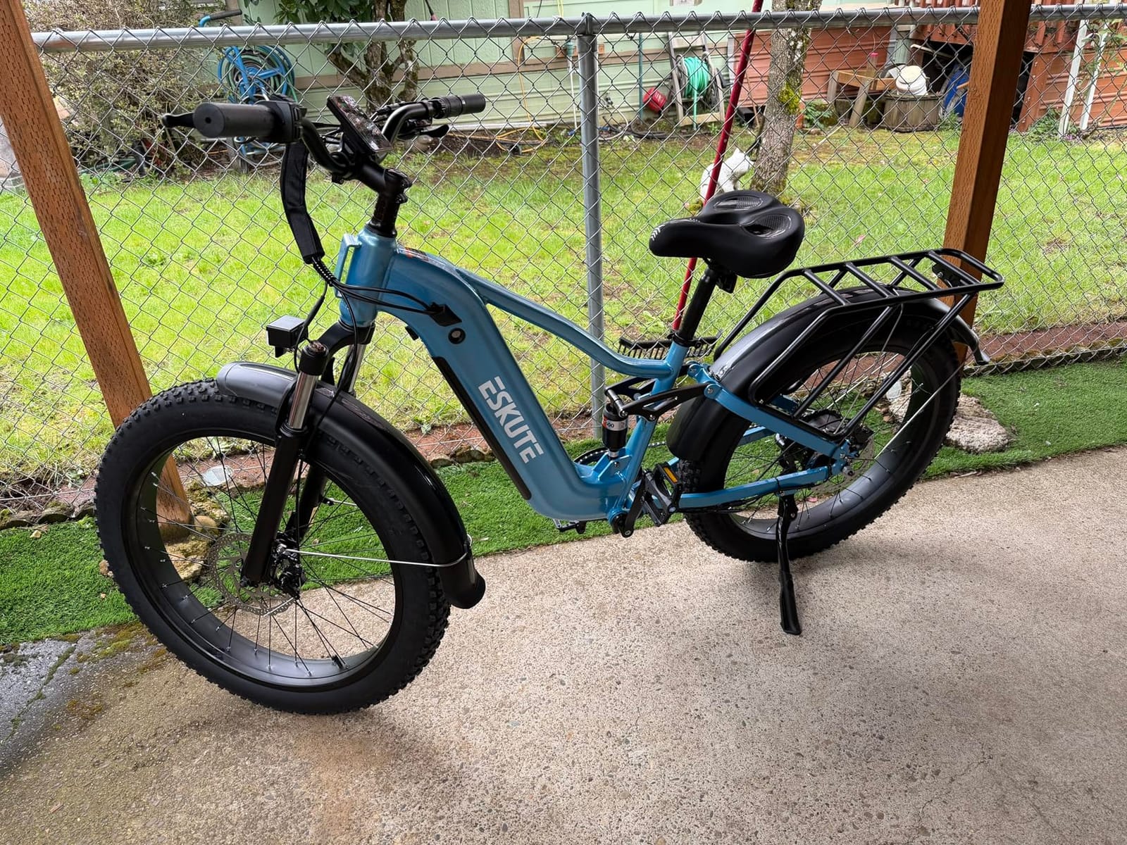 ESKUTE Electric Bike for Adults - 48V20.8Ah Battery Hunting Ebike up to 86 Miles, 32+MPH, Peak 1800W, 26x4.0 Fat Tire Step-Over 8-Speed Full Suspensions Mountain E-Bike customer photo 2