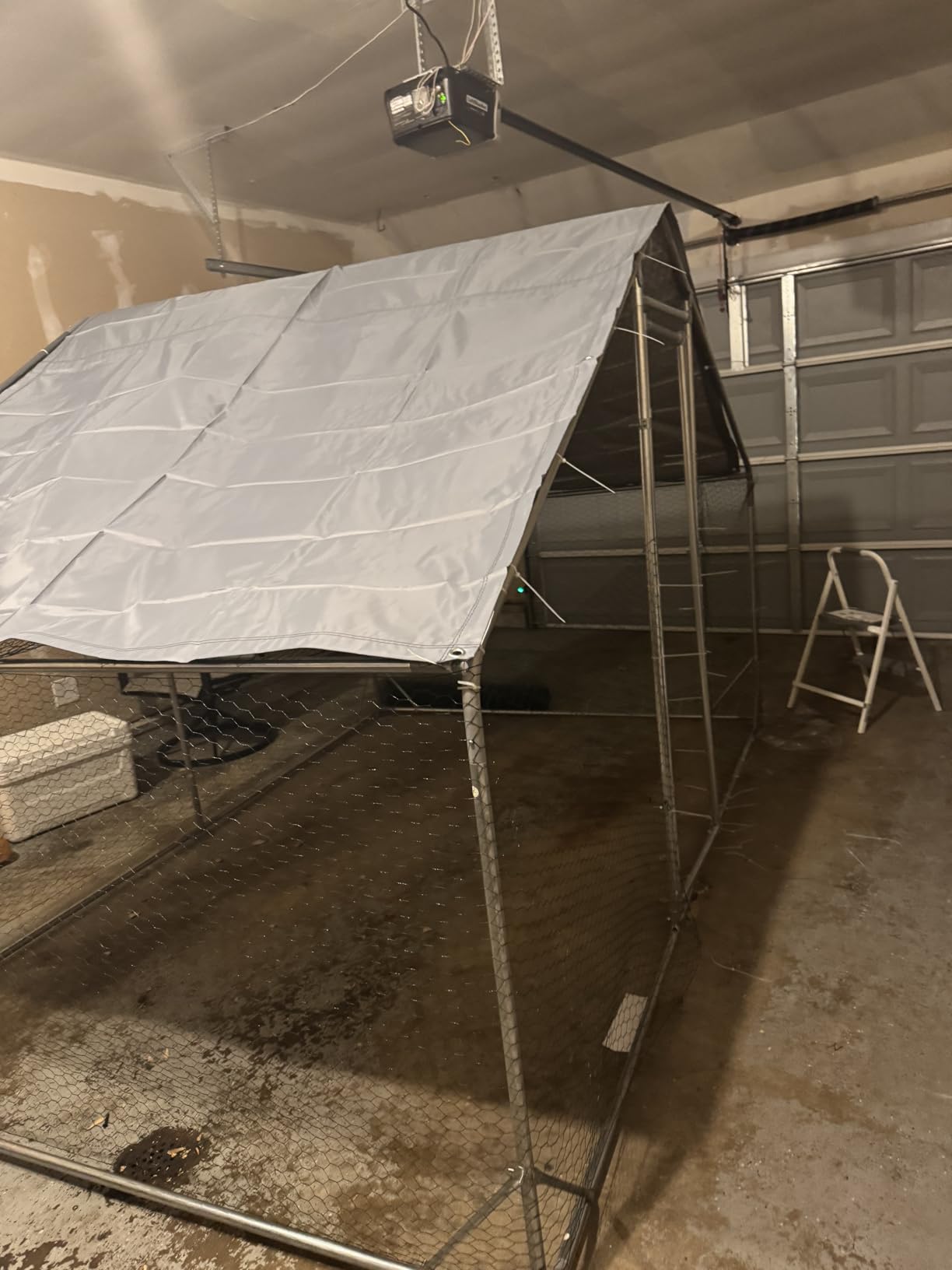 Large Metal Chicken Coop with Runs for Yard with Cover Waterproof Quail Coop Walk in Duck Coop,Chicken Pen with Security Lock for Outdoor Farm Rabbit Run(19.7'L x 9.8'W x 6.4'H) customer photo 2