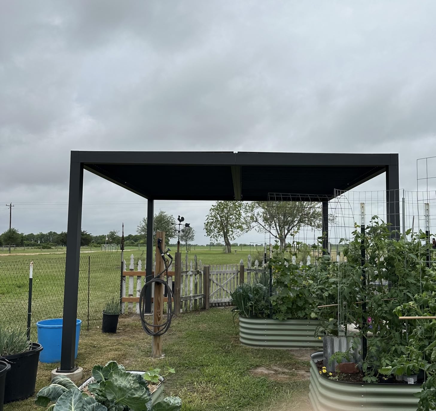 PURPLE LEAF Louvered Pergola 12' x 20' 94AS LED Strip Light Windproof customer photo 1