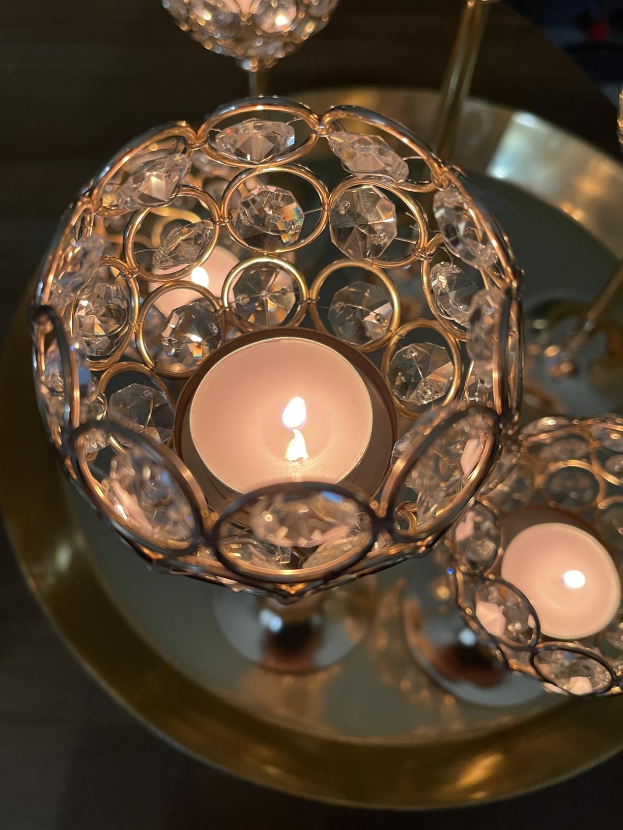 Silver Crystal Candle Holders Candlestick Holders - 4 Sets Tall Bling Bowl Candelabra Centerpieces for Dining Table, Wedding, Party & Fireplace Mantel Decor,12Pcs customer photo 2