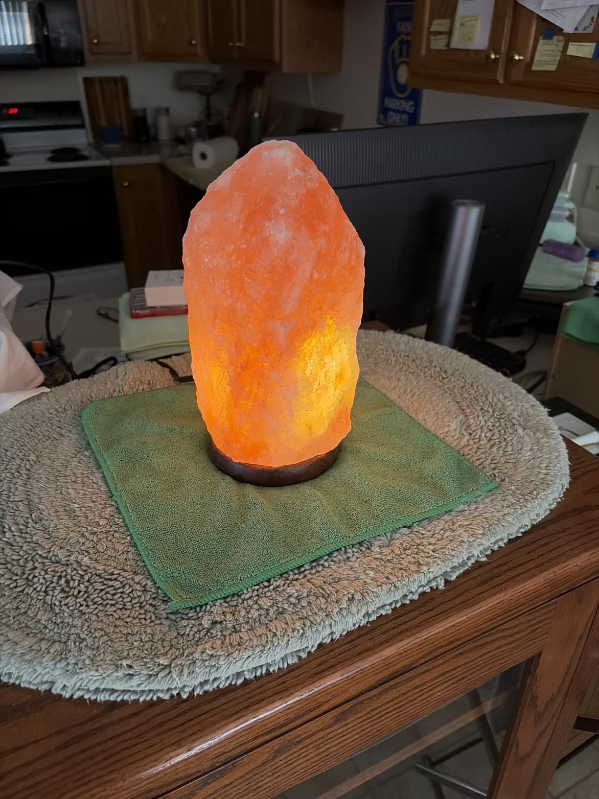 The Body Source Himalayan Salt Lamp 10-12 Inches (11-15lb) | Includes Dimmer Switch | Natural Salt Rock Lamp with Handcrafted Wooden Base & Night Light (Bulb Replacement) (Pack of 2) customer photo 1