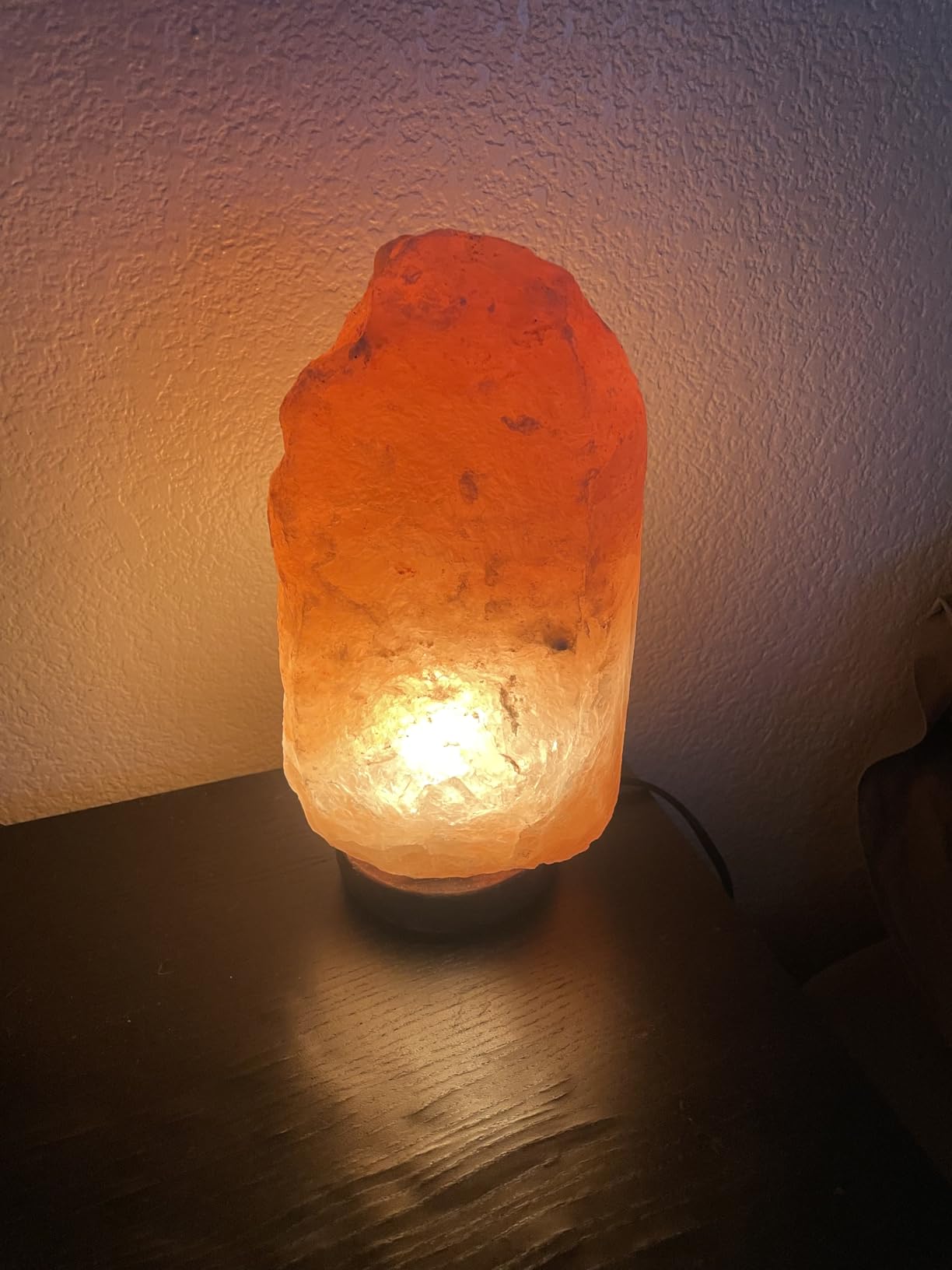 The Body Source Himalayan Salt Lamp 10-12 Inches (11-15lb) | Includes Dimmer Switch | Natural Salt Rock Lamp with Handcrafted Wooden Base & Night Light (Bulb Replacement) (Pack of 2) customer photo 2