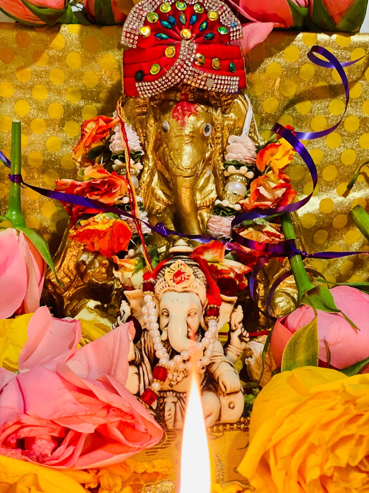 3.5” Lord Ganesh/Ganesha Statue Sculpted in Great Detail with Antique Finish Ganesh Idol for Car/Home Decor/Mandir/Gift. Hindu God Idol. (Marble White Finish) customer photo 2