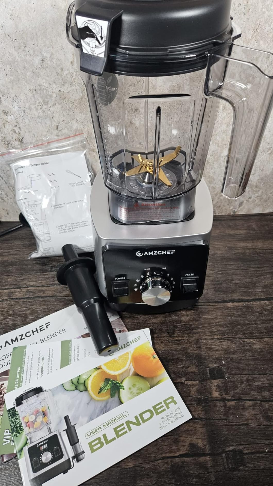 AMZCHEF 1800W Smoothies Blender, Ice-Crushing Countertop Blenders customer photo 1