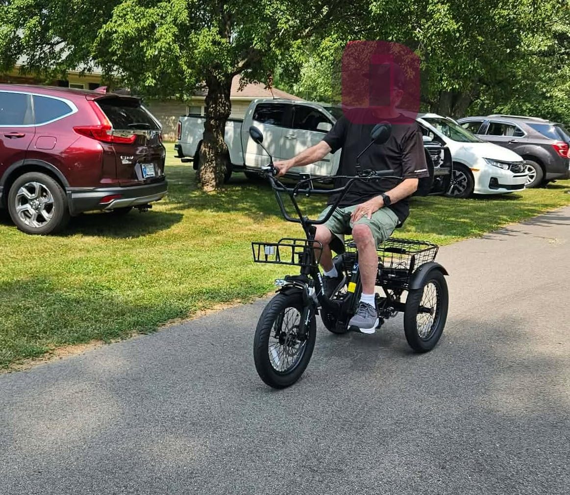 NARRAK Electric Tricycle for Adults,Fat Tire Folding Electric Trike,3 Wheels Electric Bicycle Bikes, Peak 1100W Step-Thru Etrike with Removable Battery and Large Basket customer photo 1