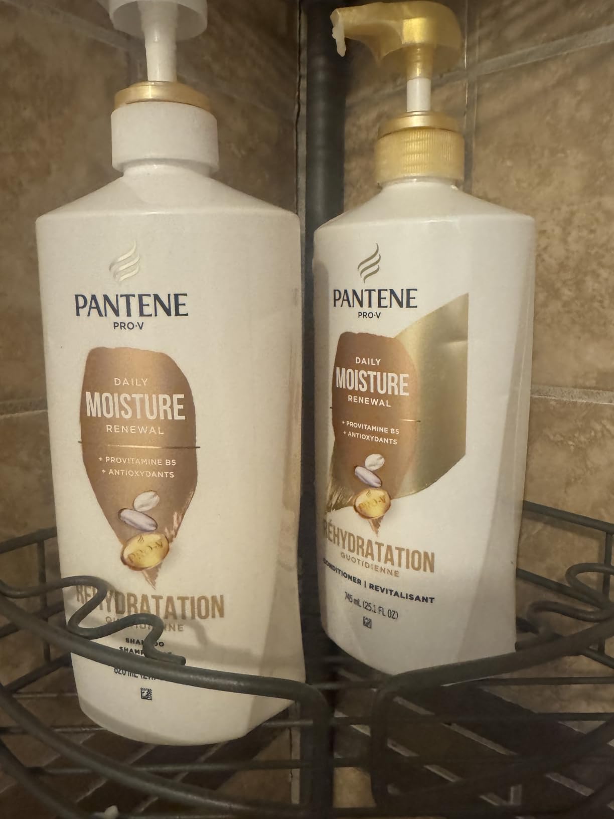 Pantene Shampoo & Conditioner Set, Daily Moisture Renewal with Vitamin E - Pro-V Nutrients for Dry, Color-Treated, Straight to Curly Hair, 72-Hour Hydration & Softness, Twin Pack, 52.8 Oz Total customer photo 1