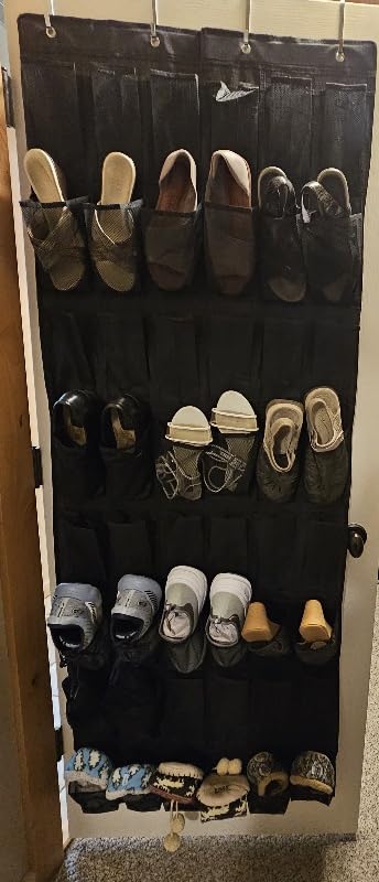 48 Pockets Over the Door Shoe Organizer, Large Mesh Hanging Shoe Rack, 6-Column Heavy Duty Shoe Storage customer photo 2