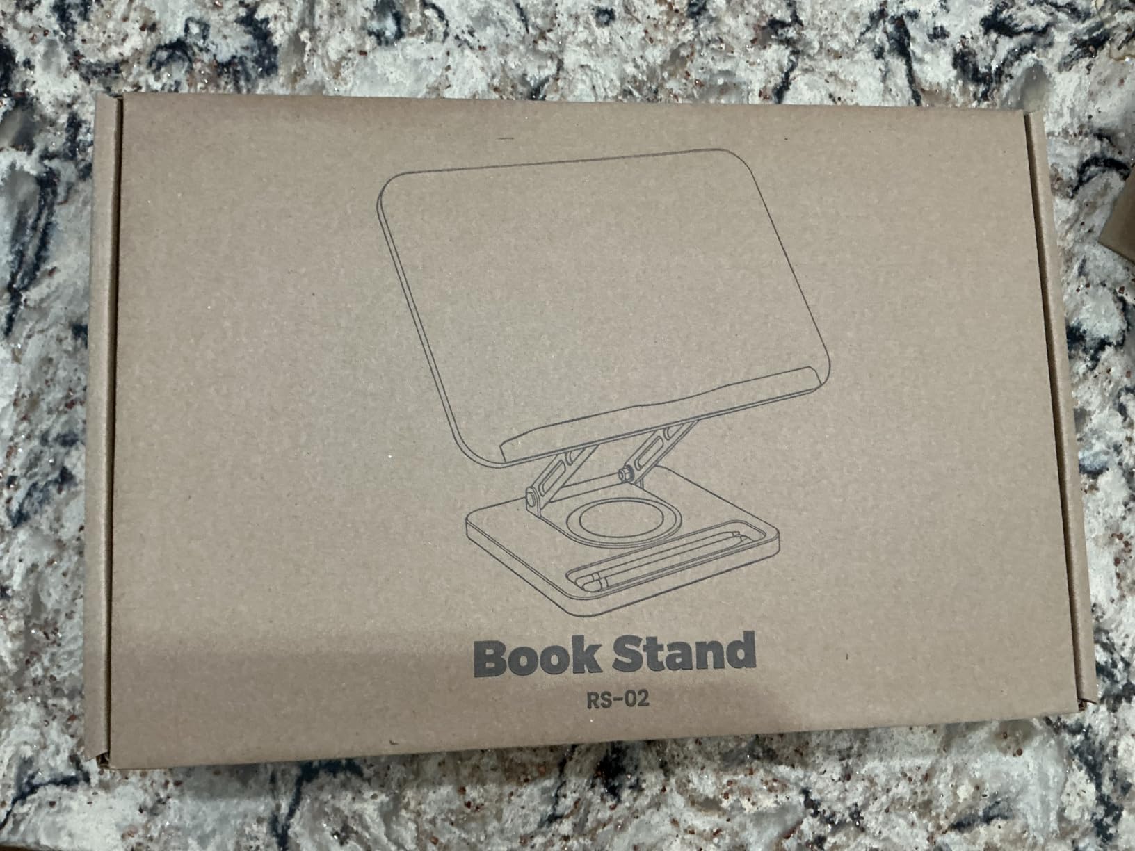 LOXP Book Stand with Storage, 360° Rotating Cookbook Stand, Ergonomic | Adjustable height angle, Hands-free, anti-slip base, Elastic Page Clips for Laptop Tablet, Foldable for Kitchen School customer photo 1