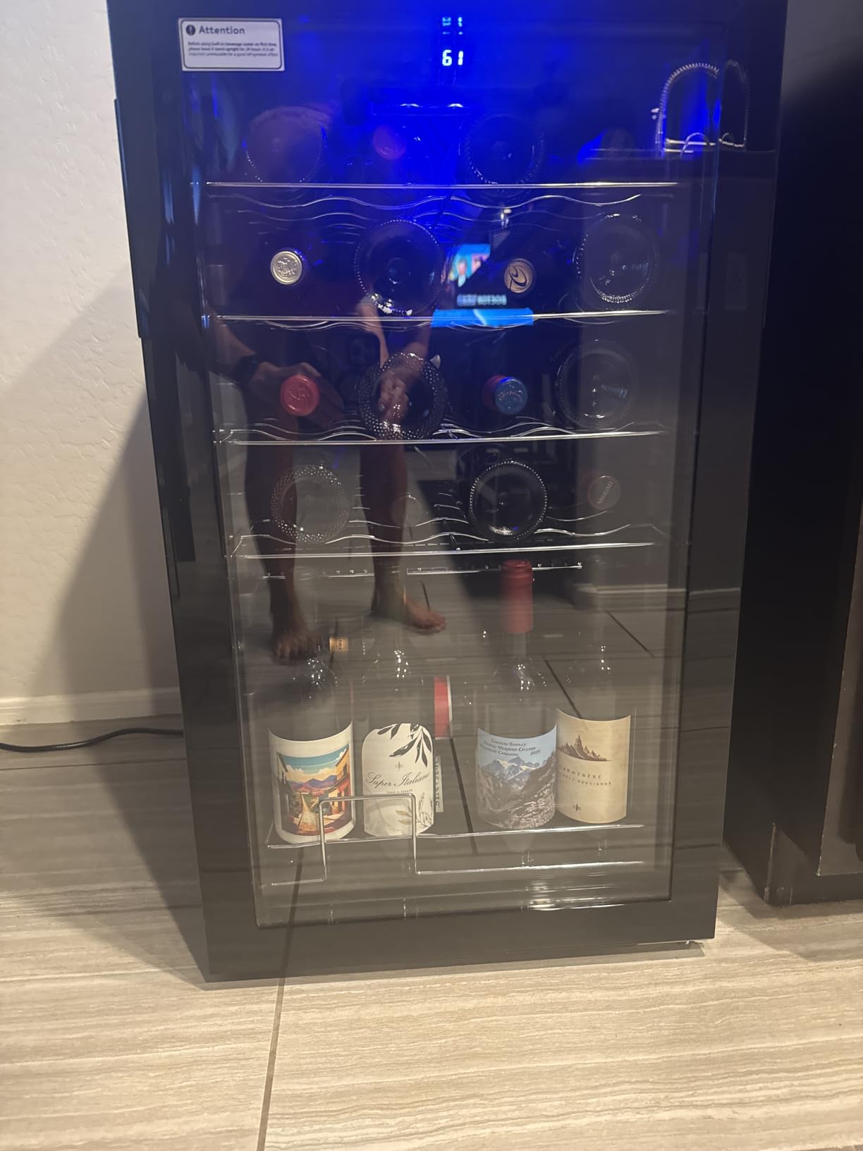EUHOMY 18L Wine Fridge Mini Fridge, Freestanding Counter-top Wine Cooler customer photo 2