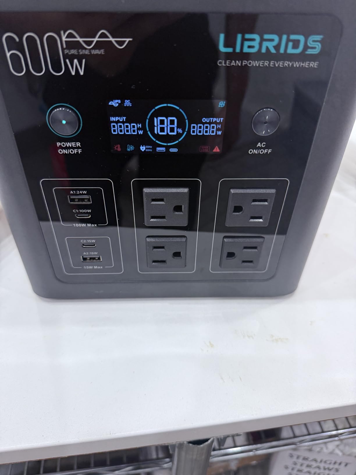 LIBRIDS Portable Power Station 640Wh, 1200W Surge, Solar Generator 4 AC customer photo 2
