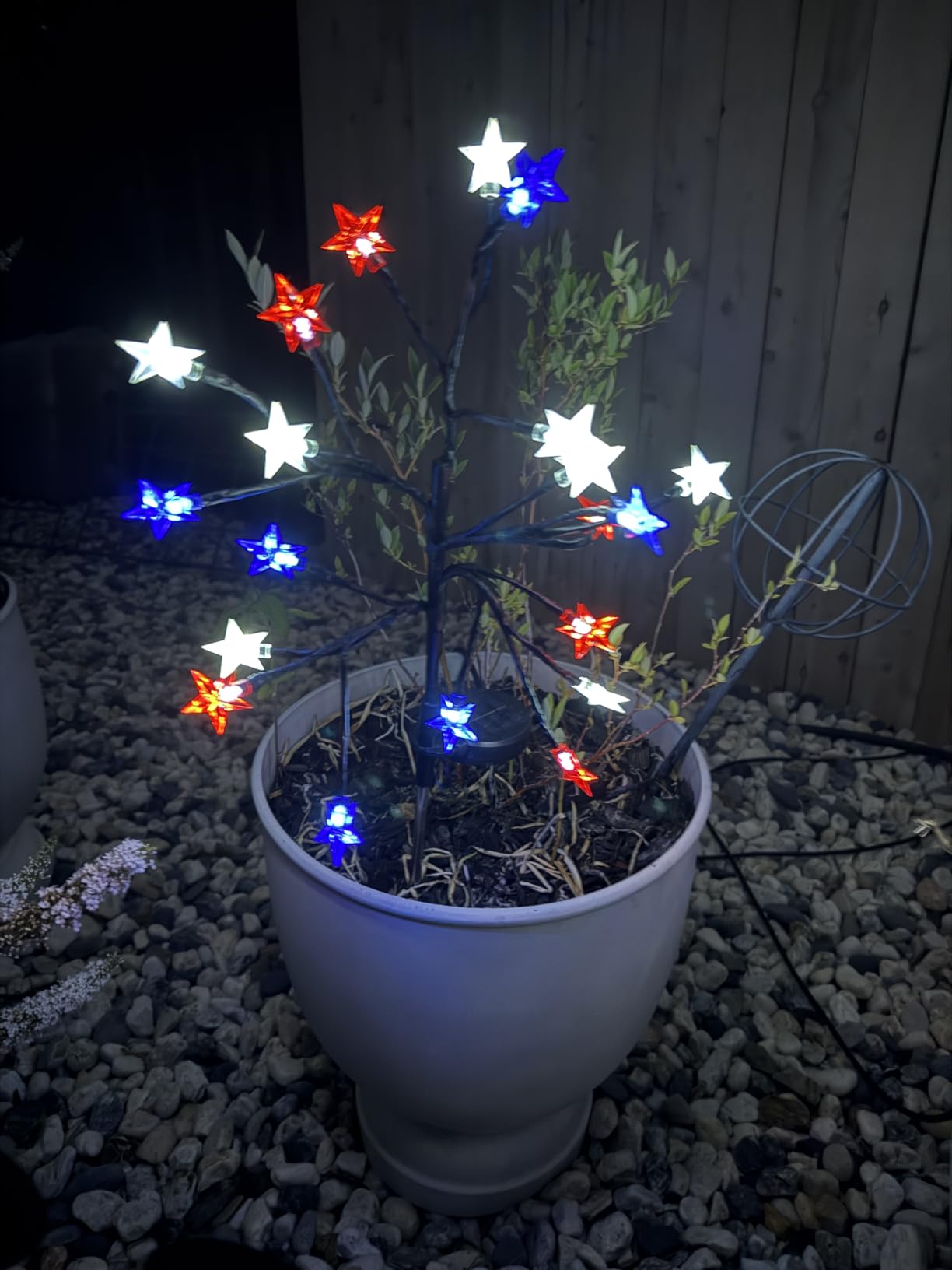2026 4th of July Solar Stake Lights Decorations Outdoor, Waterproof LED Red White Blue Lights for Fourth of July, Patriotic Decorations Lights for Yard Garden Pathway Patio, 250th Anniversary customer photo 1