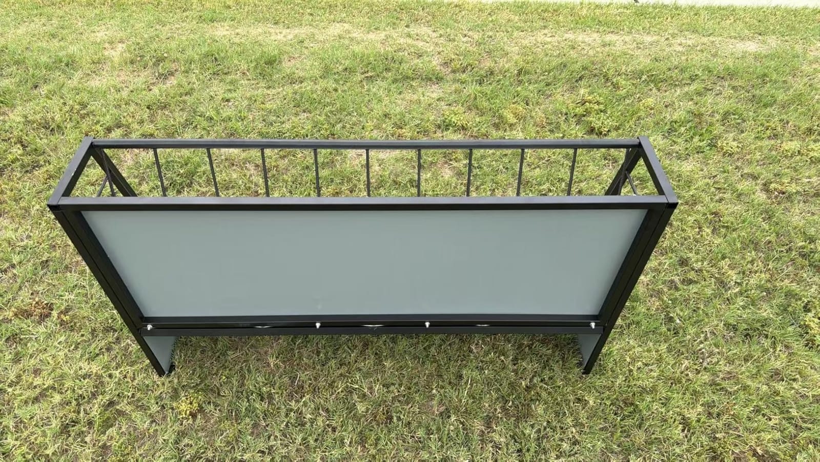30 Gallon Heavy Duty Pasture Hay Feeder, Galvanized Steel Outdoor Livestock Hay Feeder for Mini Goats, Pony, Sheep and Mini Horses customer photo 1