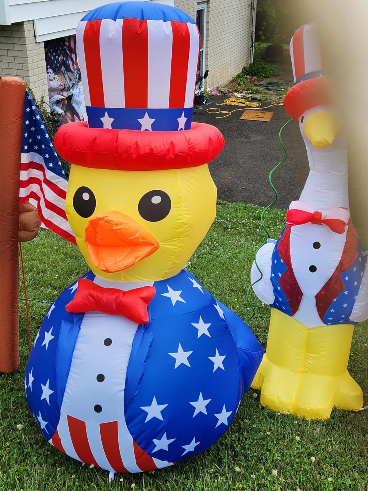 5Ft 4th of July Inflatables Outdoor Decorations with Built-in LED Lights, Patriotic Goose Giant Blow Up Yard Decorations, Inflatable Decor for Independence Day Memorial Day Fourth of July Yard Garden customer photo 1