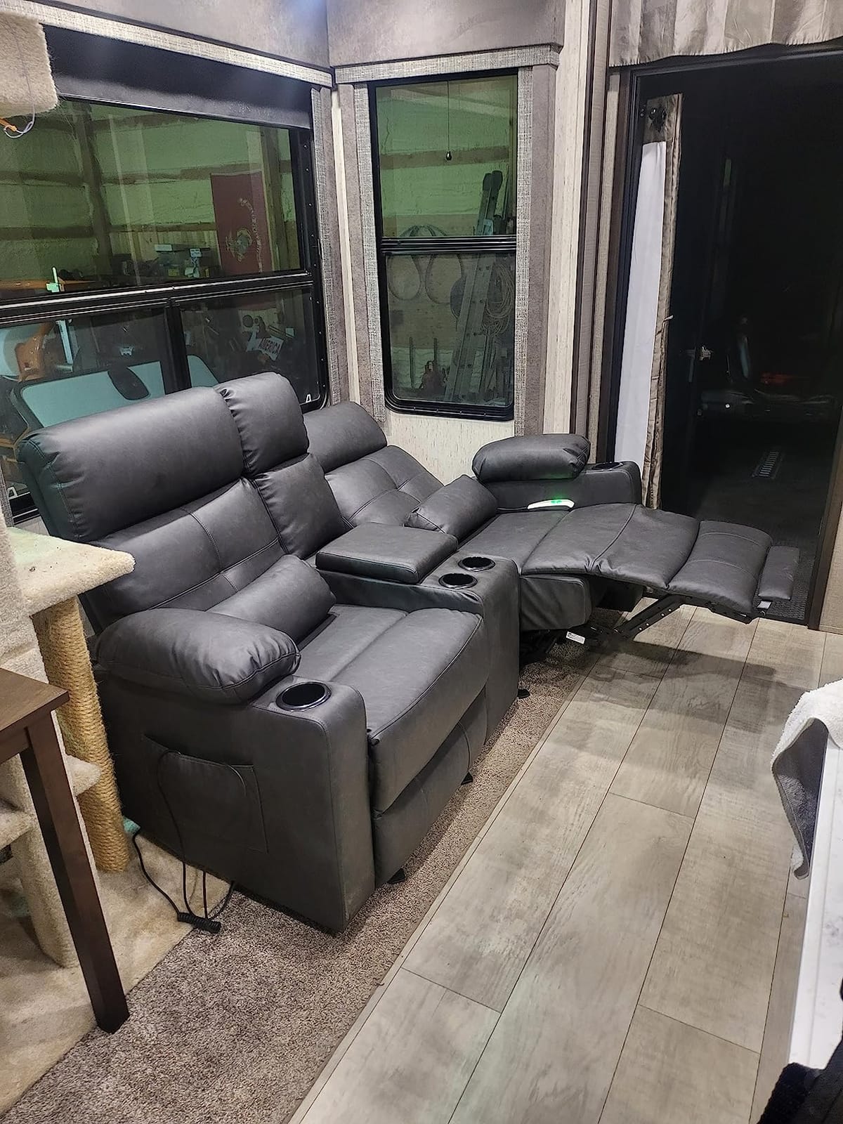 Power Reclining Sofa with Heat and Massage| RV Wall Hugger Recliner Sofa with Electric Tilt | RV 3 Seater Recliner Sofa for Living Room customer photo 1