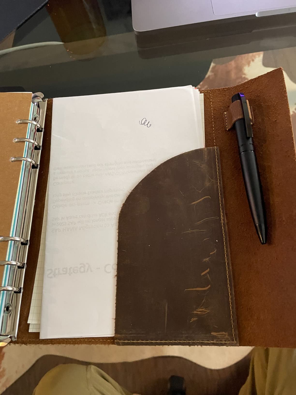 Wanderings A5 Leather Planner Binder - Refillable 6-Ring Journal with Inner Pockets - Hand-Crafted Genuine Leather - Filofax Compatible - 16-Month Calendar Sept 2026-Dec 2027-6.75