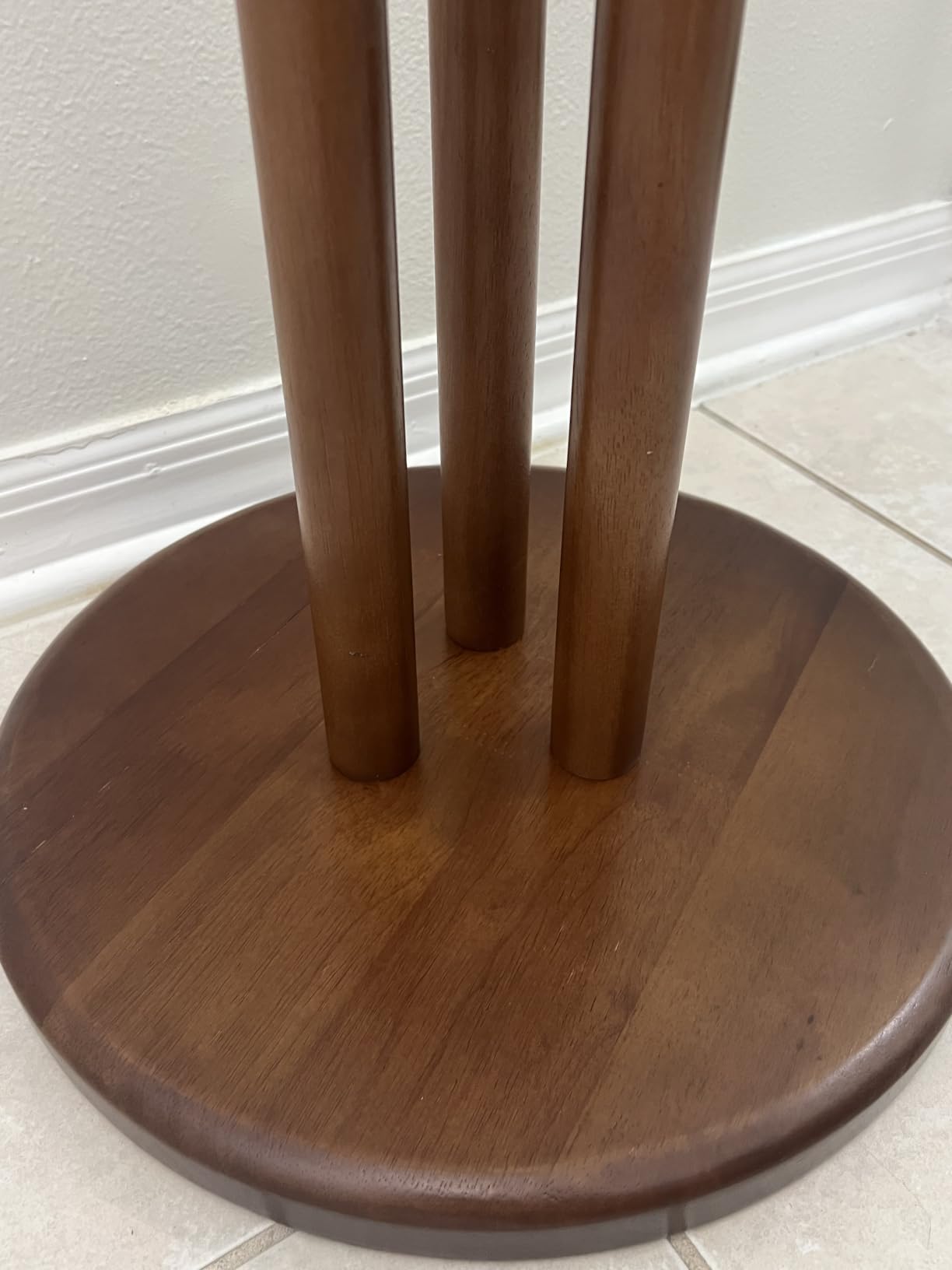 Solid Wood Coat Rack Freestanding Wood Coat Tree Rack with 9 Hooks, Creative Tree-Shaped Design, Standing Coat Rack Clothes Hanger Stand with Sturdy Base for Entryway, Bedroom - Load 300lb (Walnut) customer photo 2