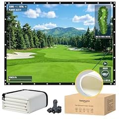 Golf Simulator Impact Screen, Heavy Duty 3-Layer HD Projector Screen for Indoor/Home/Garage Training, Practice Hitting Screen with Grommets & Bungee Cords for Enclosure and Net, 25 Size Options customer photo 1