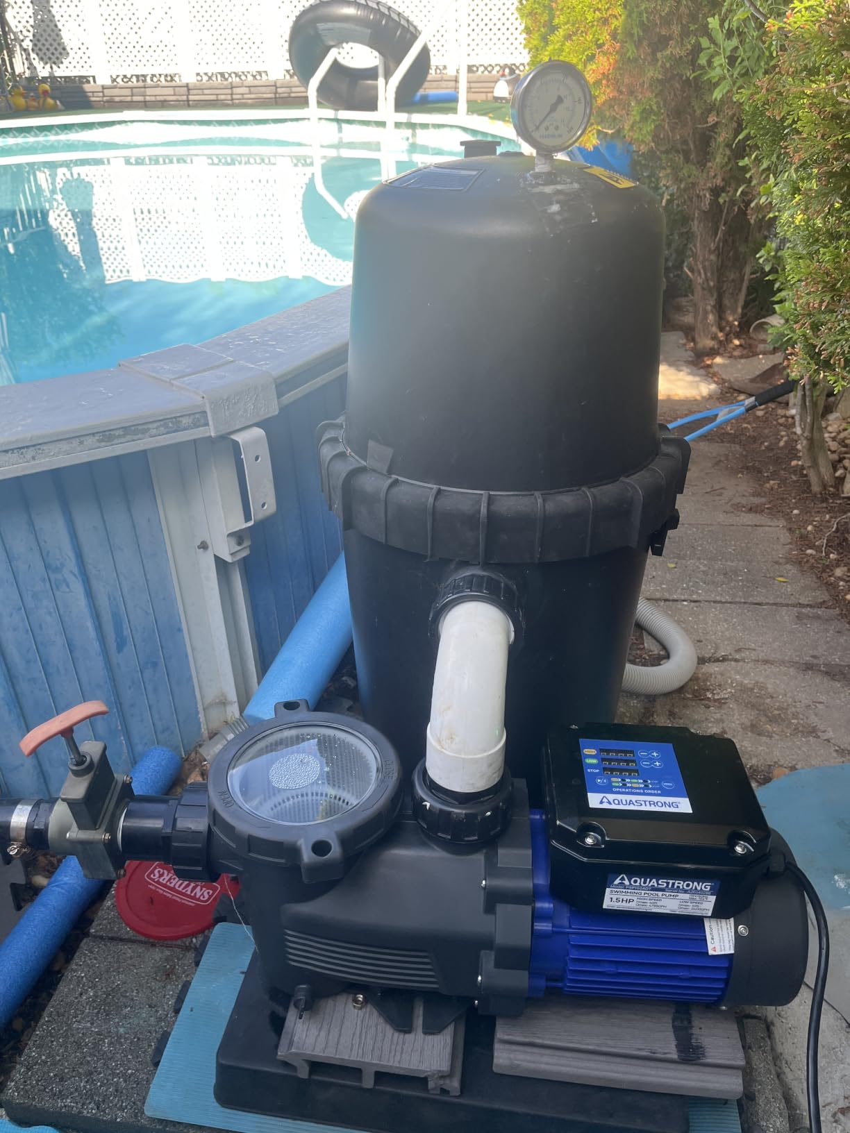 Aquastrong 2HP In/Above Ground Pool Pump, Dual Speed with Timer, 115V, 5186GPH, High Flow Self Primming Swimming Pool Pump,Black customer photo 1