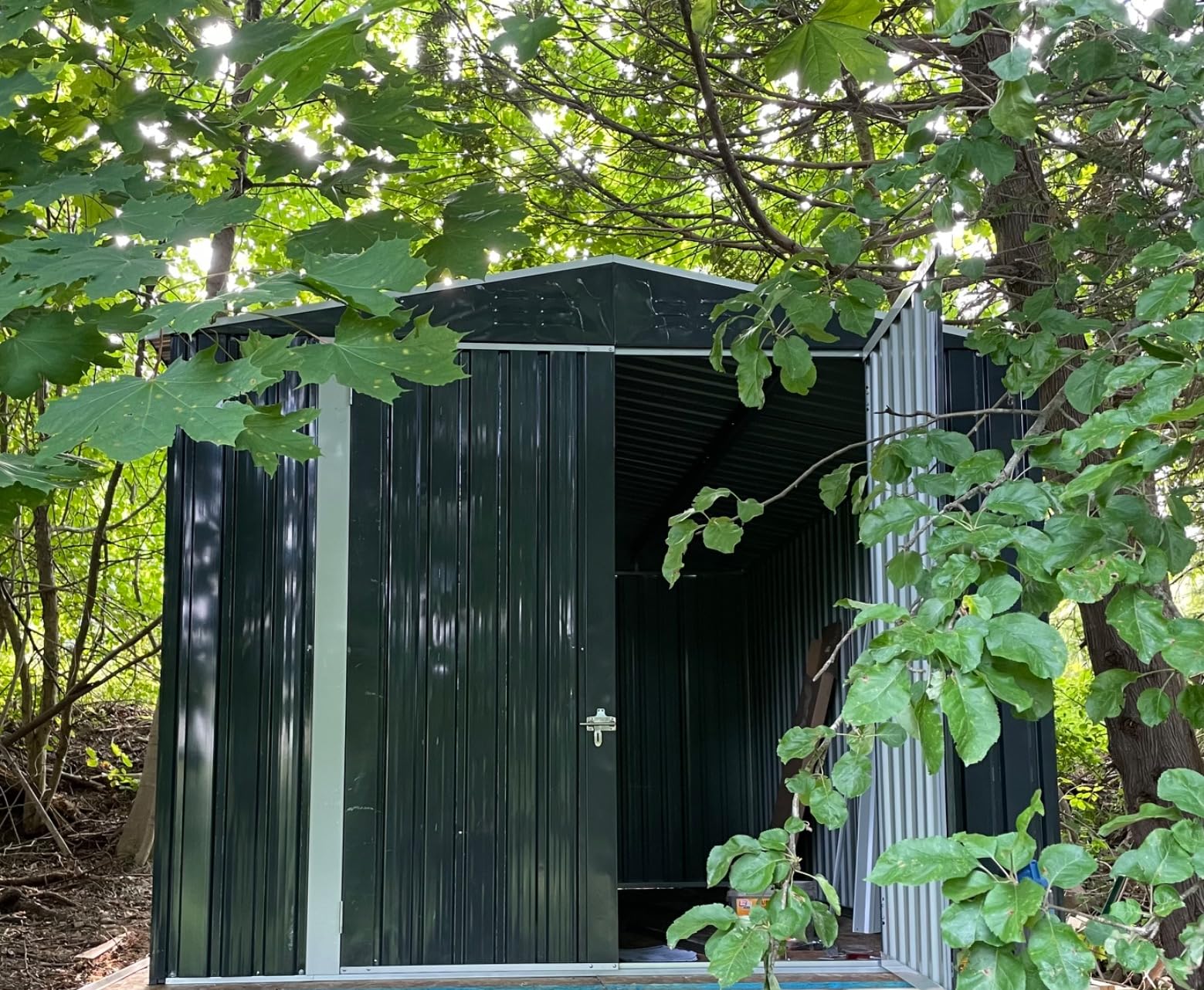 AirWire 12x20 FT Metal Storage Shed, Black customer photo 2