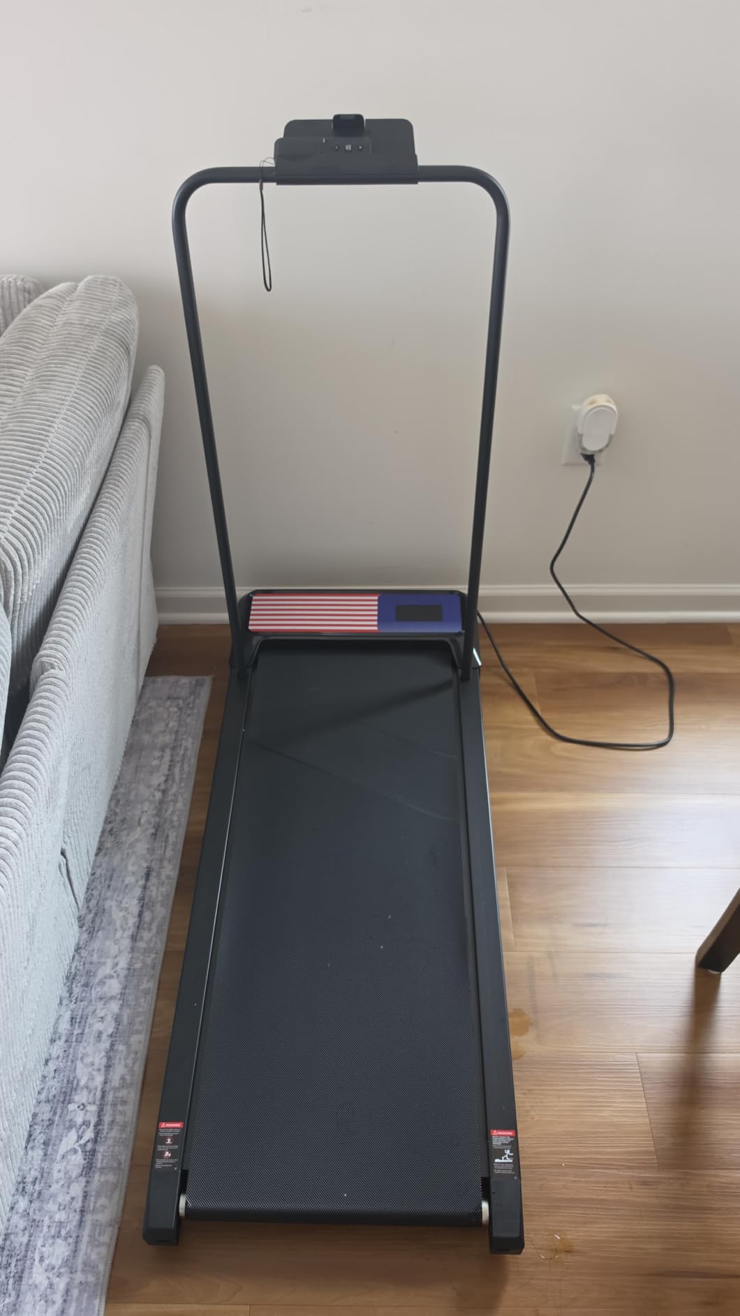 Walking Treadmill Pad with 8% Incline & Handle Bar | 4-in-1 Compact Under Desk Walking Treadmill Pad with 265 lbs, App& Remote Control,Quiet Space Saving Design for Home Office customer photo 1