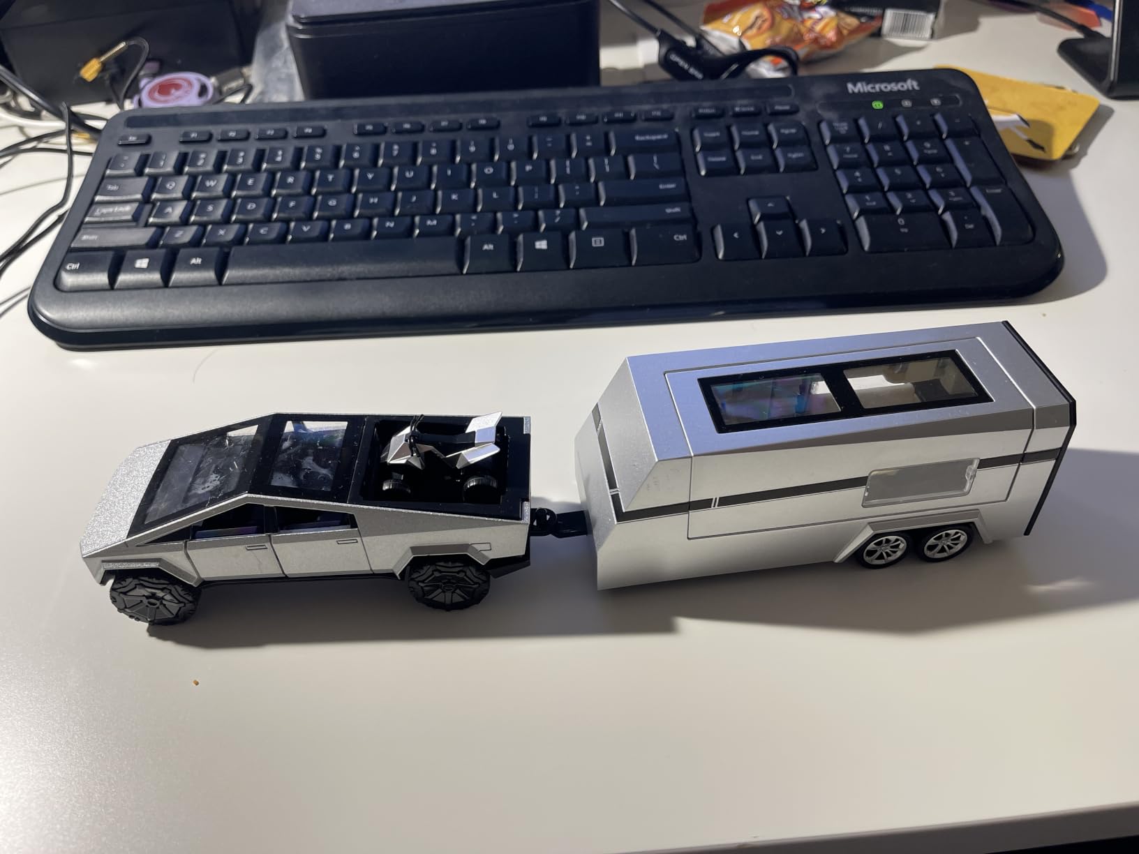 Alloy Toy Truck Set with Trailer and ATV Toy Race Car with Sound Light Effect RV Set Pull Back Car for Kid Ideal Gift Age 3+ Metal Vehicle Pikcup Truck customer photo 2