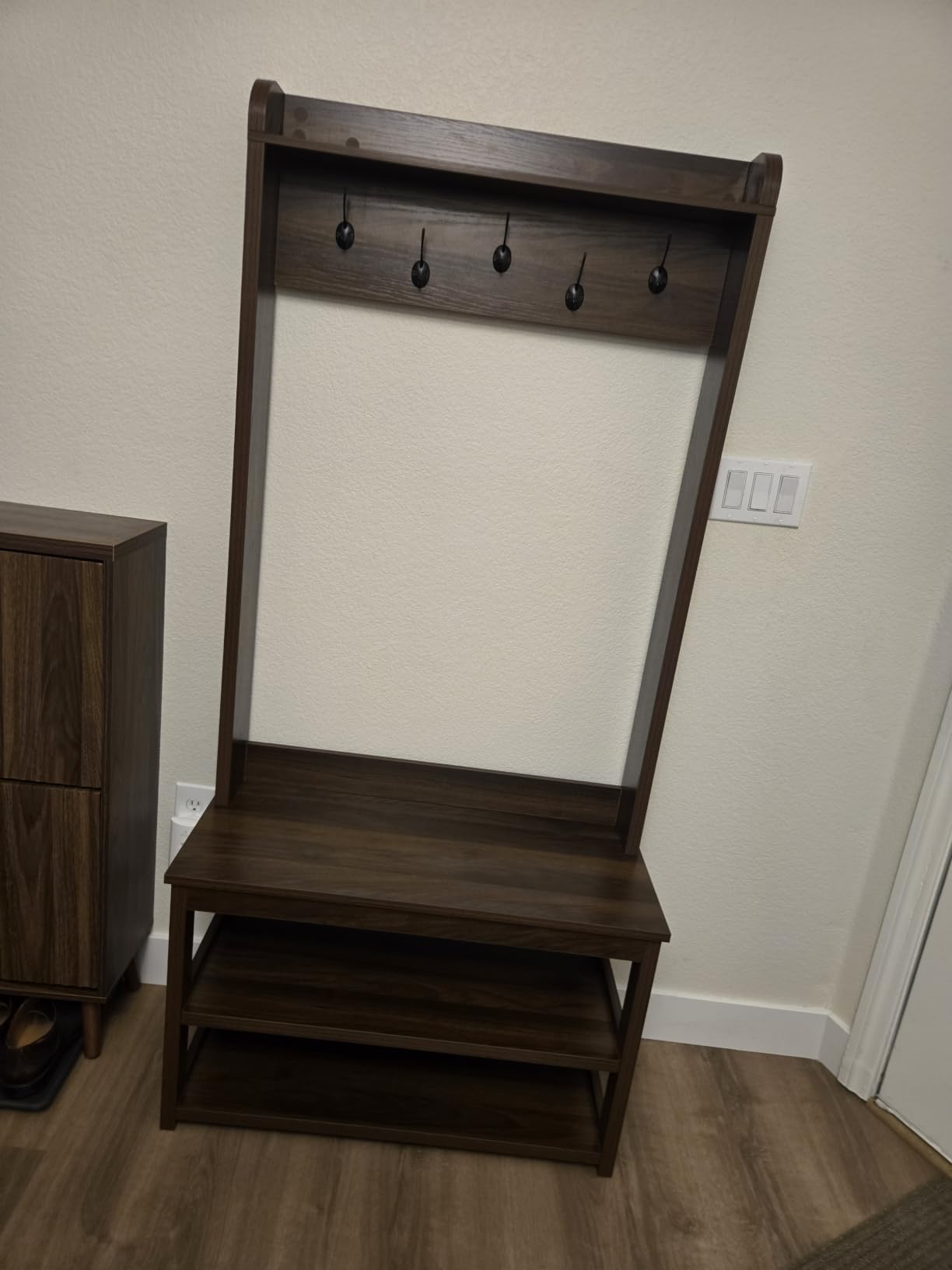 Hall Tree with Bench and Shoe Storage, 31.5