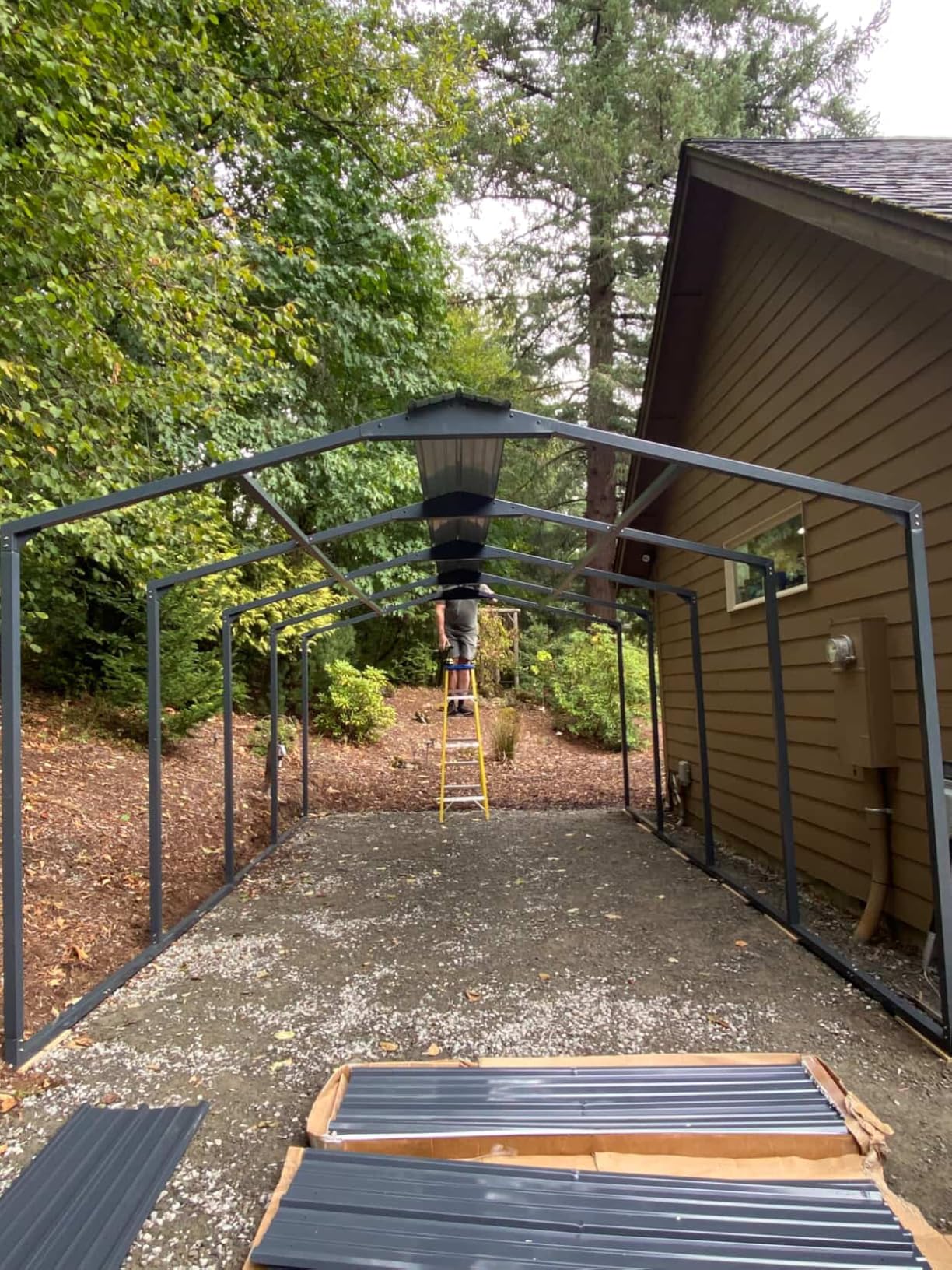 Military-Grade Metal Carport 12x20 FT, Heavy- Duty Galvanized Steel Roof customer photo 2