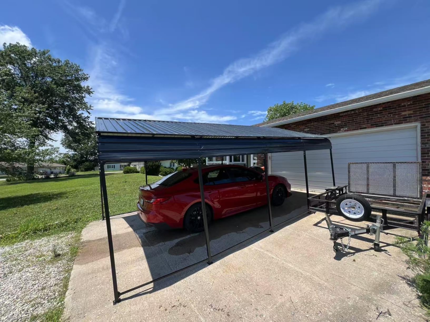 Aoxun 12x20 FT Metal Carport Heavy Duty Carport Garage with Enhanced Base customer photo 2