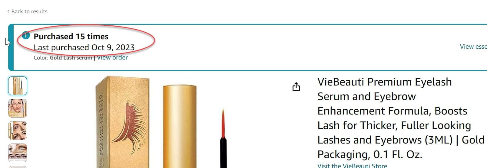 VieBeauti Eyebrow Growth Serum for Longer Fuller Thicker Looking Brows customer photo 2