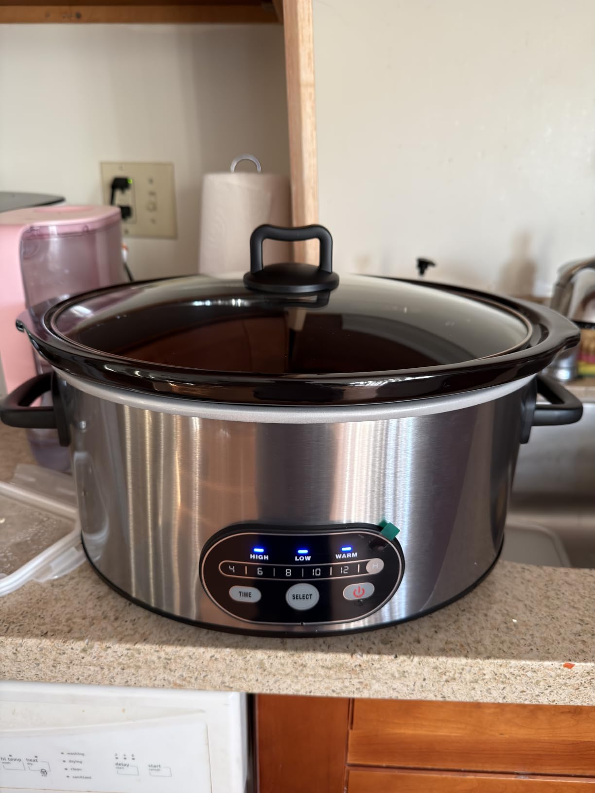 OLIXIS Slow Cooker 8 Quart, Ceramic Nonstick Coating, Programmable Slow Cooker with Dishwasher Stoneware Pot and Tempered Glass Lid, Multi Cookers with 3 Temperature, 35in Tangle Free Cord, Black customer photo 2